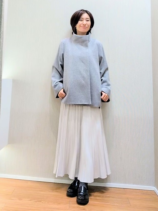 ミズタさんの「UNTITLED｜【軽アウター/ウール100】ウールショートコート」を使ったコーディネート