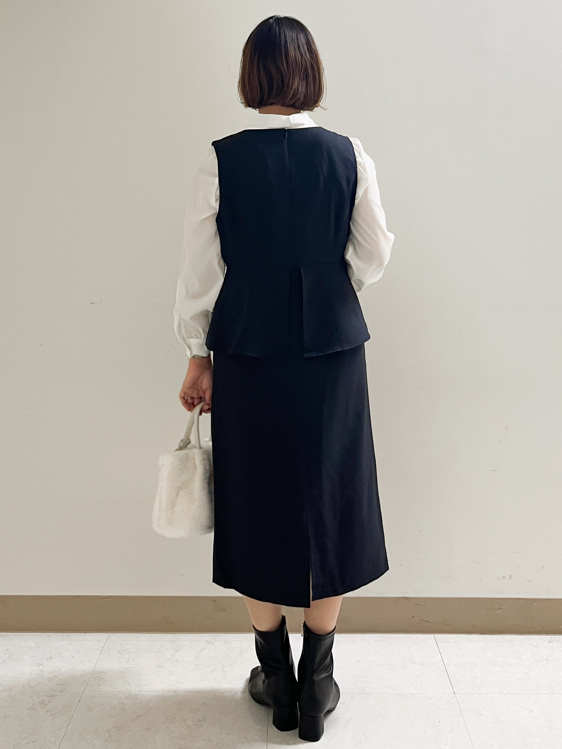 あかねさんの「OPAQUE.CLIP｜【セットアップ対応】ペプラムジャンスカワンピース《洗濯機OK／イージーアイロン／防シワ》」を使ったコーディネート