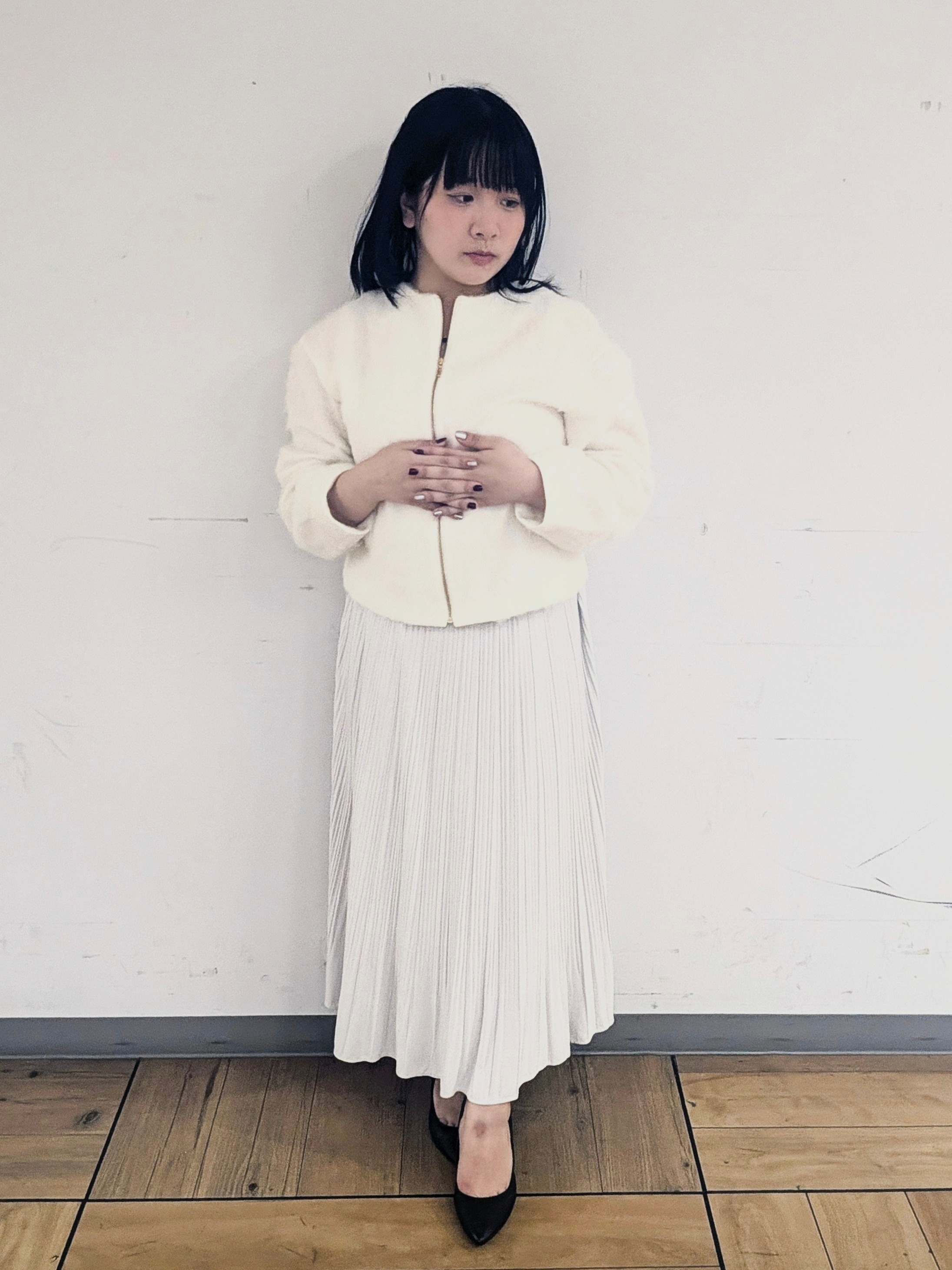 Mizukiさんの「UNTITLED｜【軽アウター/秋羽織り】シャギージップカーデ」を使ったコーディネート