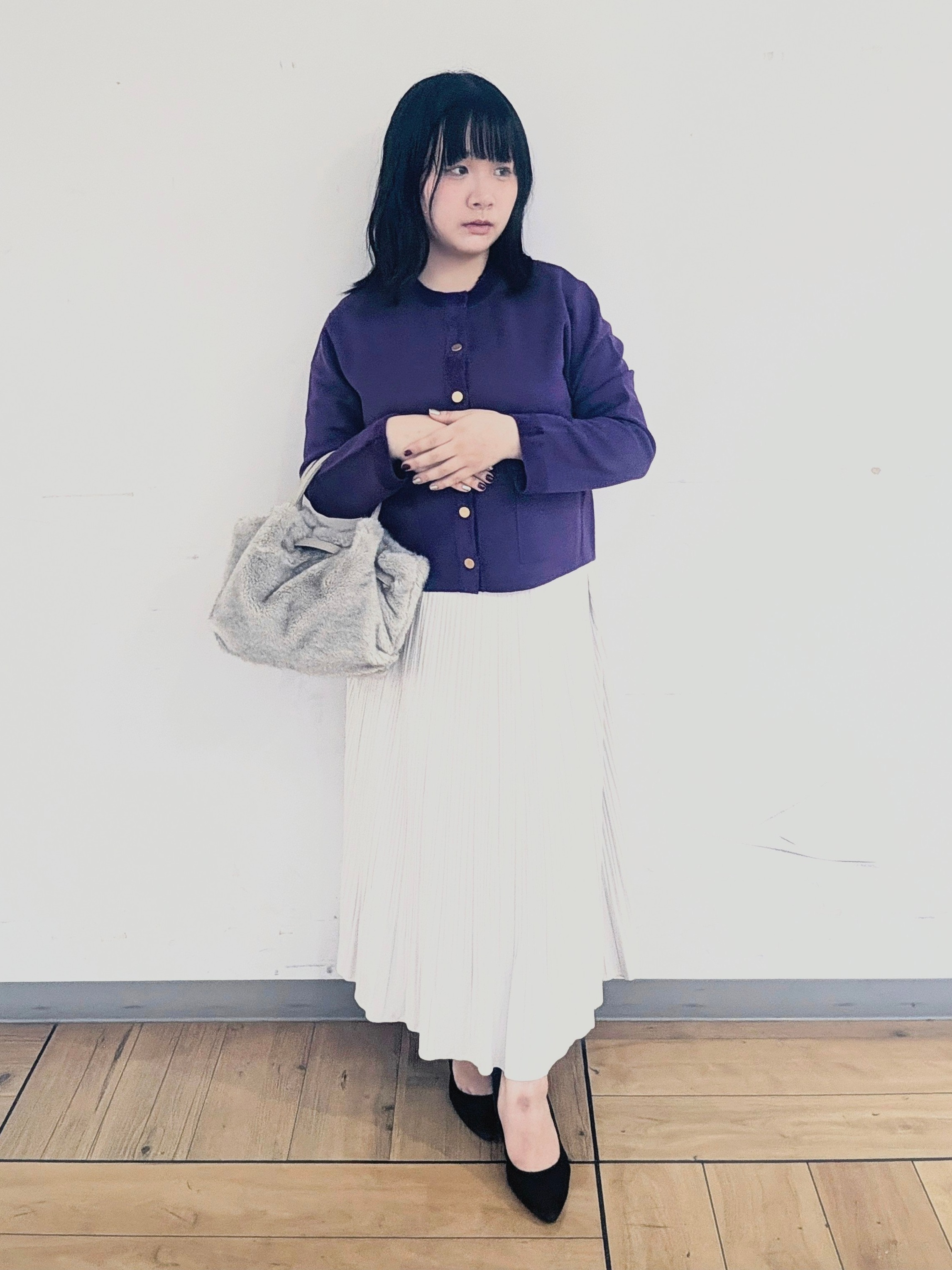 Mizukiさんの「UNTITLED｜【アンサンブル可/ジャケットライク】モールラインカーディガン」を使ったコーディネート