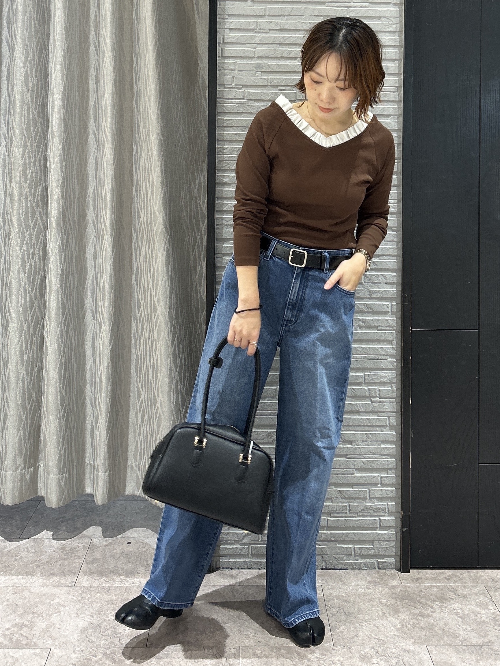 ga_riさんの「THE SHOP TK｜フリル襟 リブカットソー」を使ったコーディネート