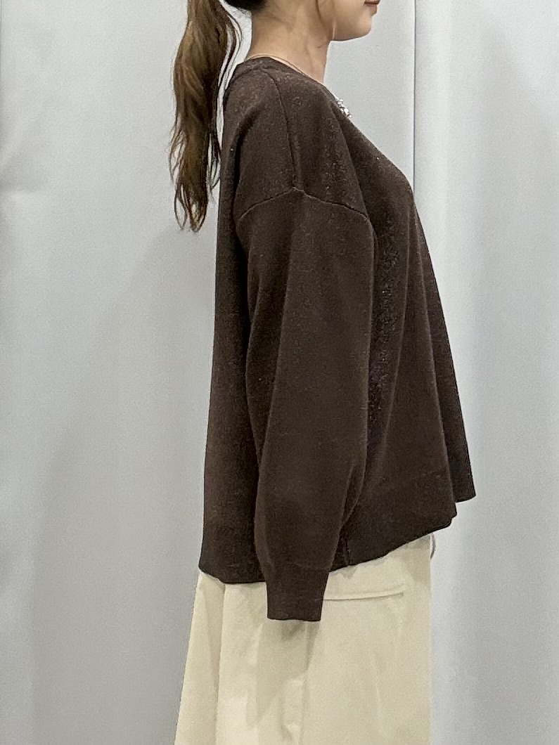 shioさんの「SHOO･LA･RUE｜【S-LL/洗濯機可/体型カバー】繊細なラメが品よく華やか スウェットライクニット」を使ったコーディネート