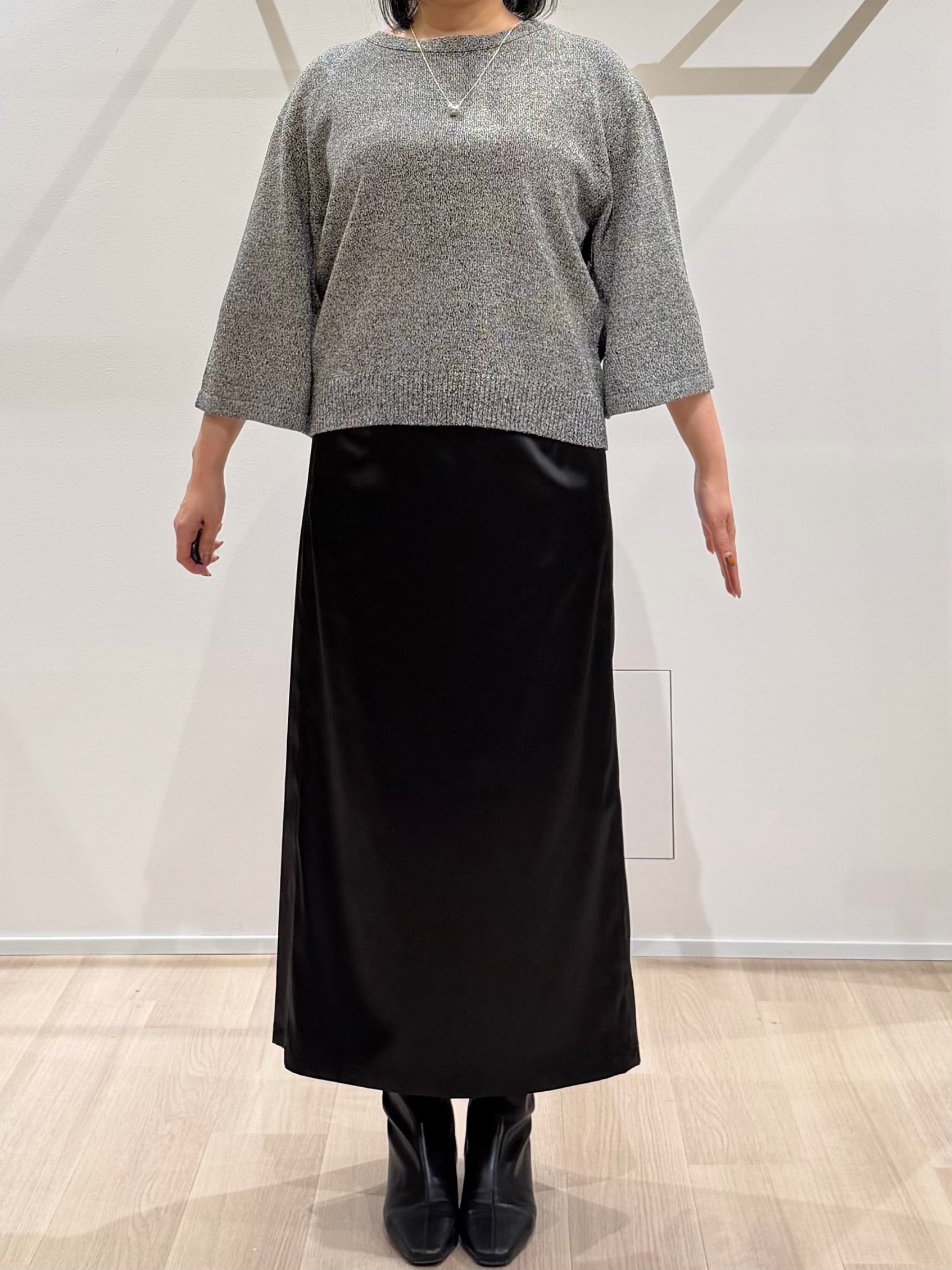 TOMOMIさんの「UNTITLED｜【アンサンブル可/手洗い可】杢調プルオーバーニット」を使ったコーディネート