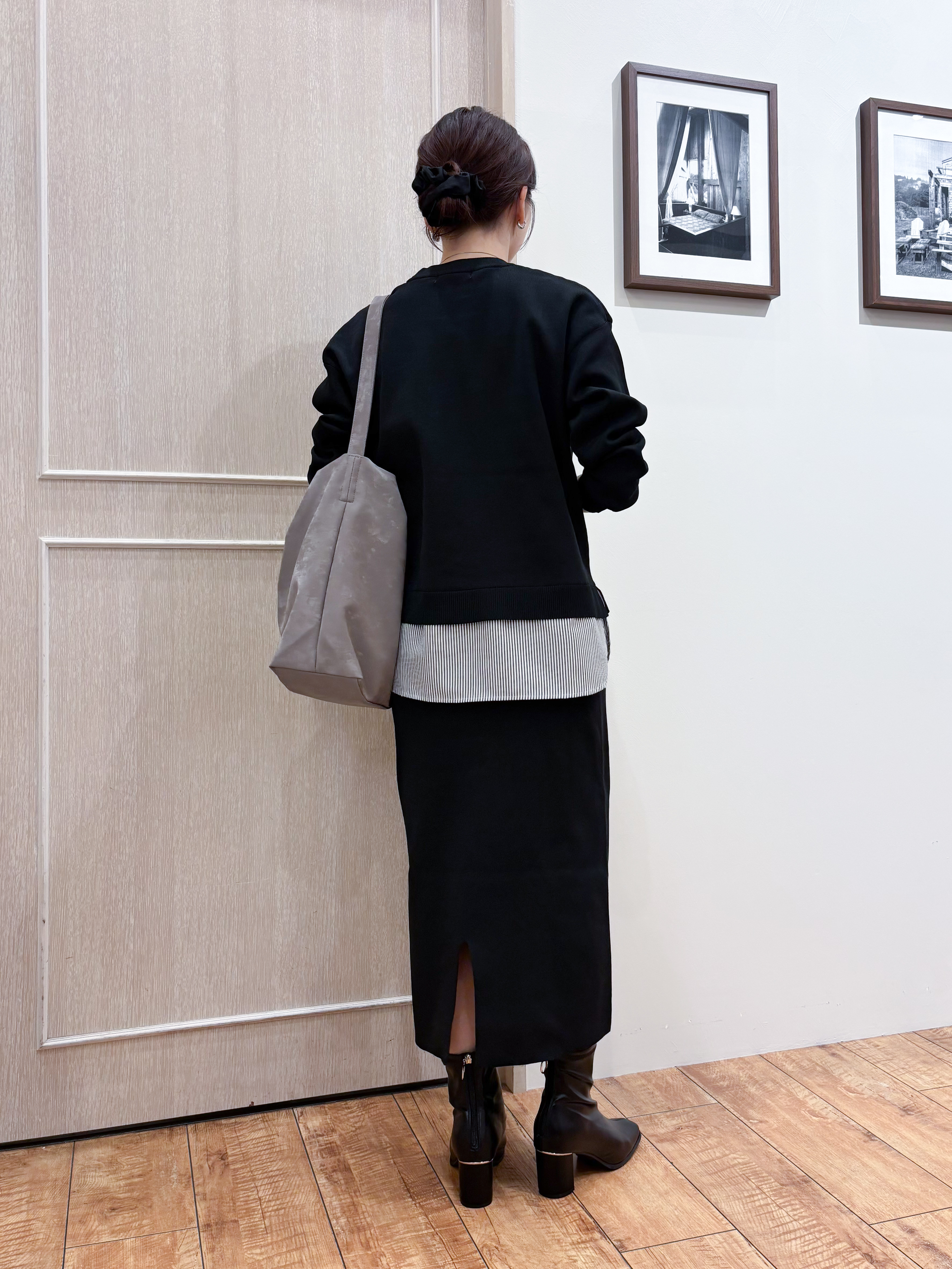 なみさんの「SHOO･LA･RUE｜【S-LL】着るだけできまる シャツレイヤード風 スポンディッシュニット」を使ったコーディネート