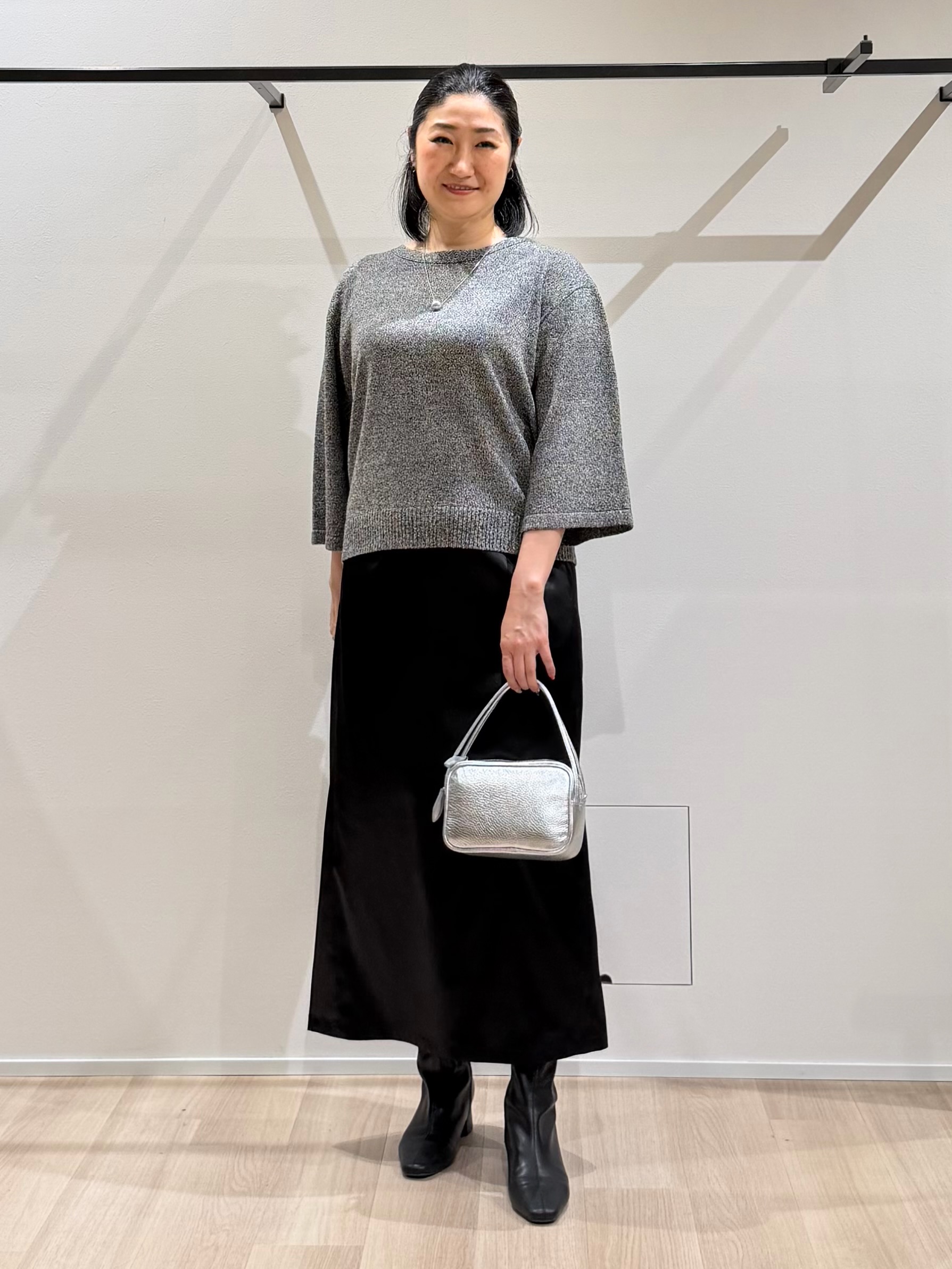 TOMOMIさんの「UNTITLED｜【アンサンブル可/手洗い可】杢調プルオーバーニット」を使ったコーディネート