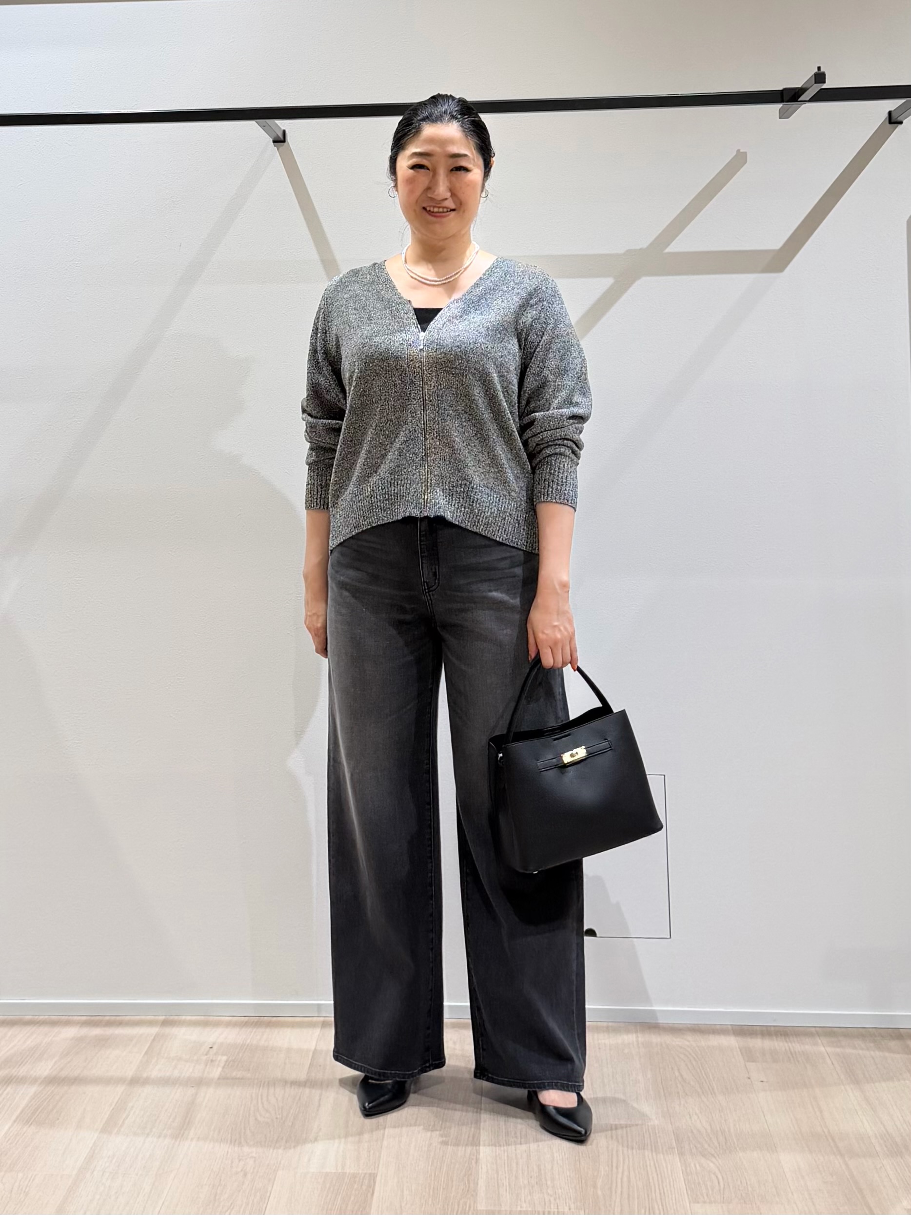 TOMOMIさんの「UNTITLED｜【アンサンブル可/手洗い可】杢調プルオーバーニット」を使ったコーディネート
