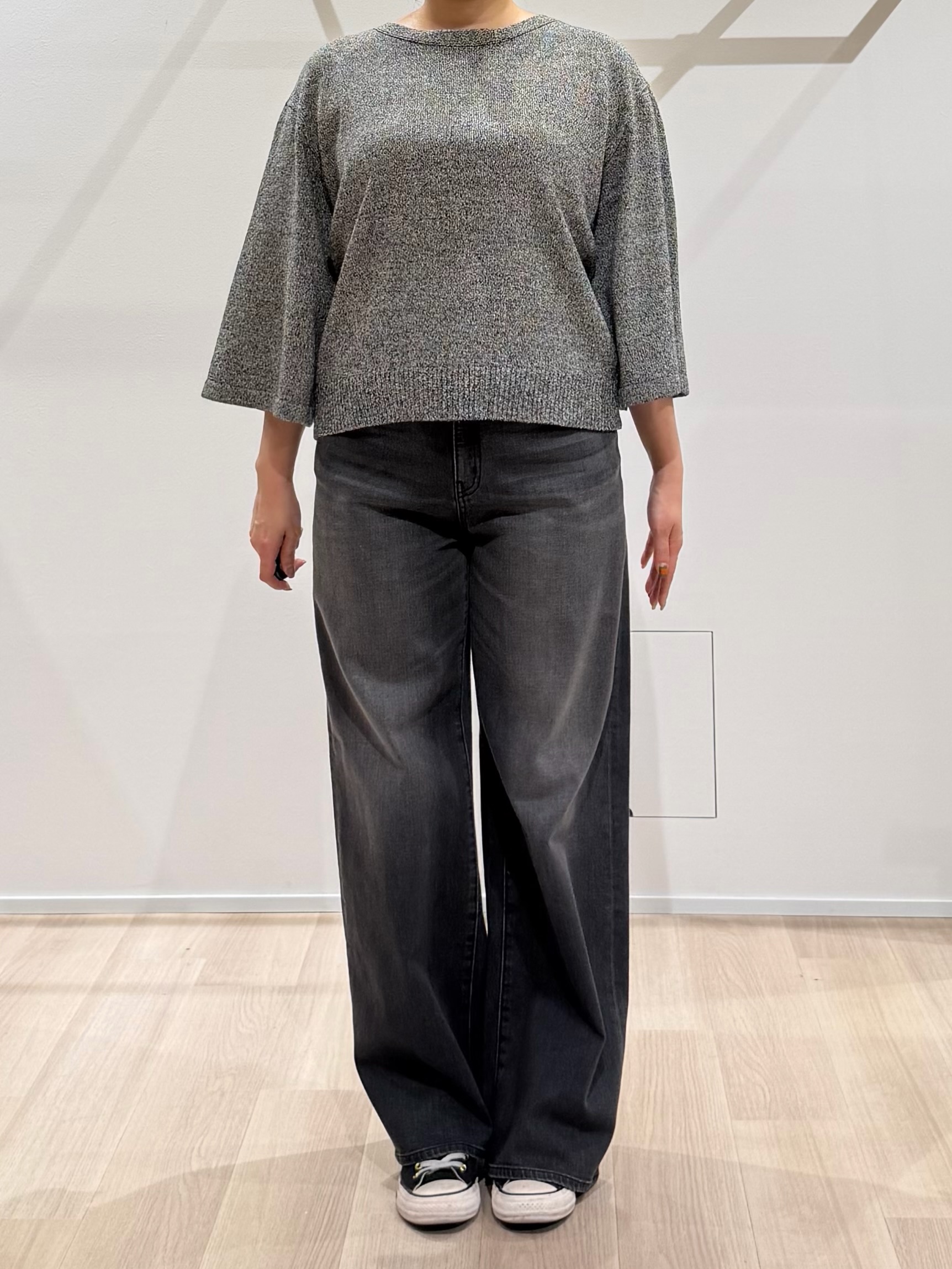 TOMOMIさんの「UNTITLED｜【アンサンブル可/手洗い可】杢調プルオーバーニット」を使ったコーディネート