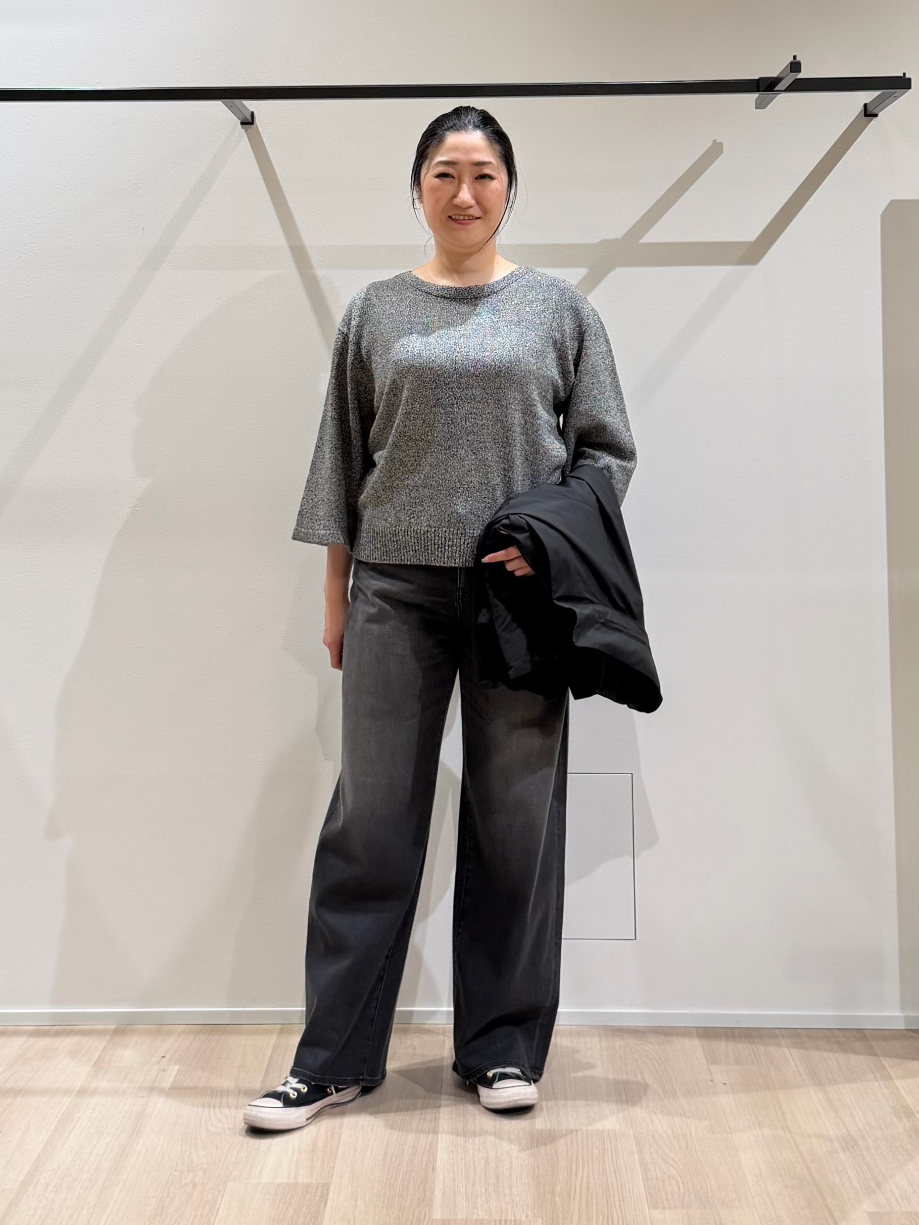 TOMOMIさんの「UNTITLED｜【アンサンブル可/手洗い可】杢調プルオーバーニット」を使ったコーディネート