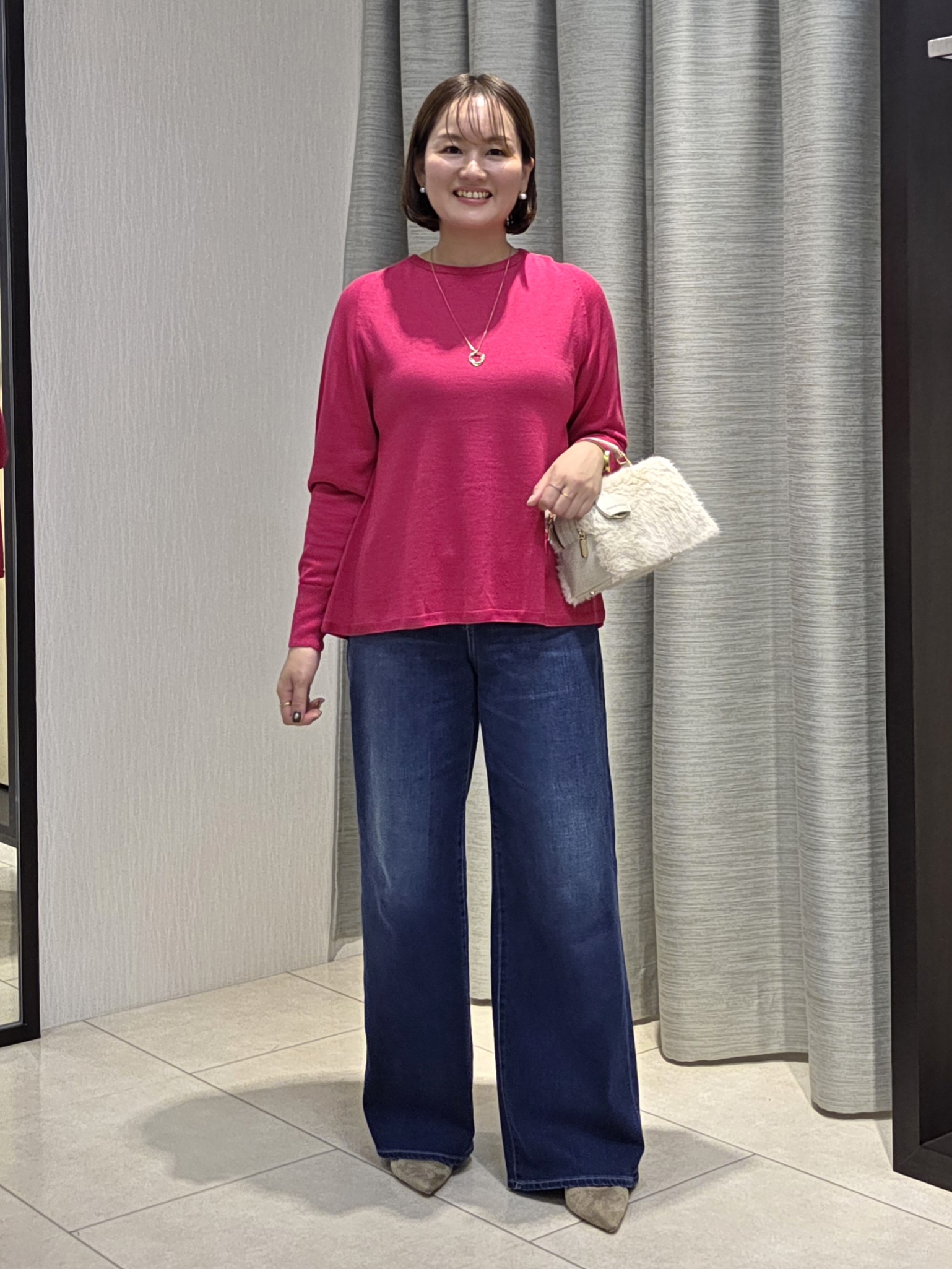 naokoさんの「UNTITLED｜【きれいに体型カバー/8色展開】Aラインシルエットニットプルオーバー」を使ったコーディネート
