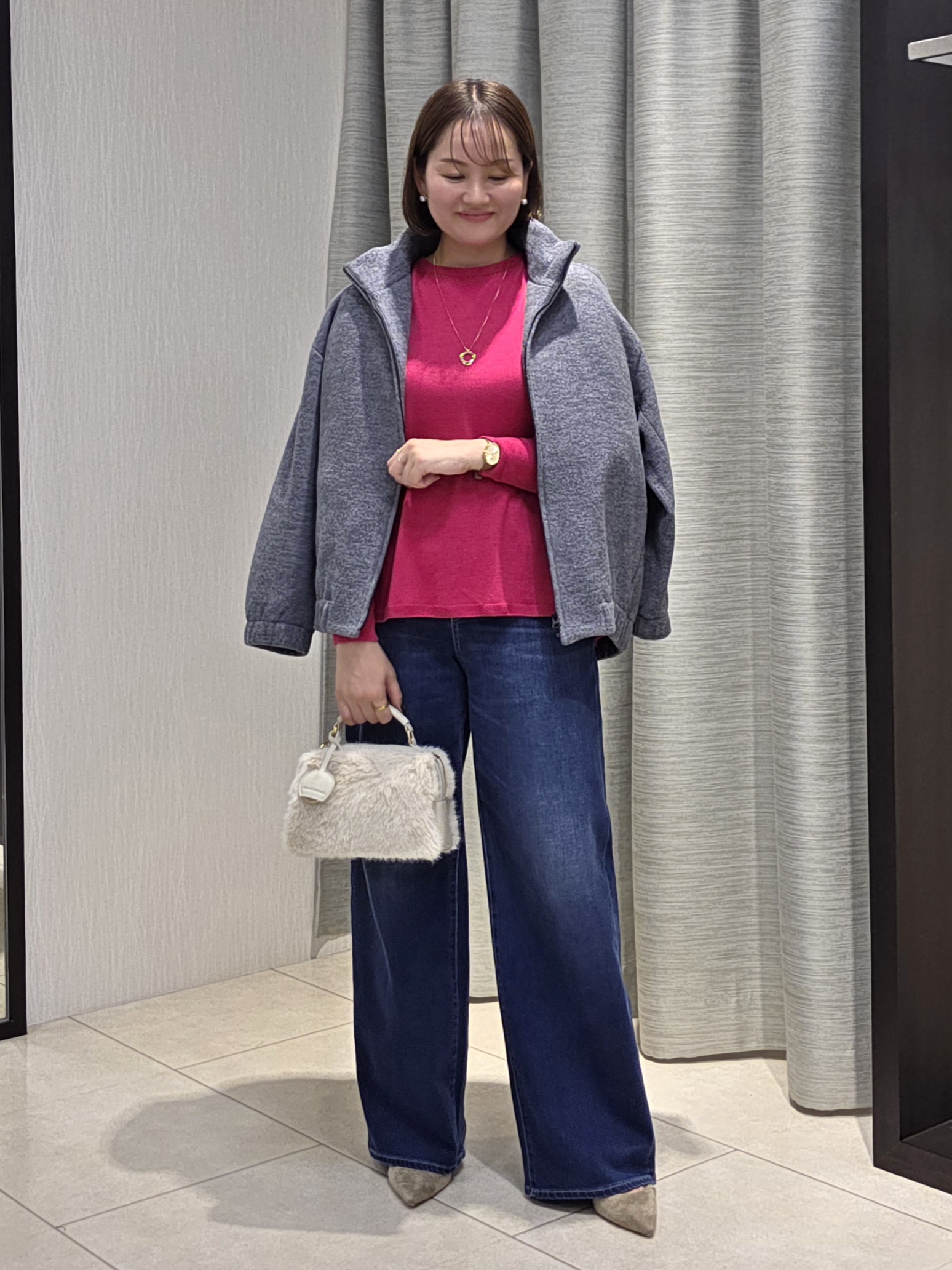 naokoさんの「UNTITLED｜【きれいに体型カバー/8色展開】Aラインシルエットニットプルオーバー」を使ったコーディネート