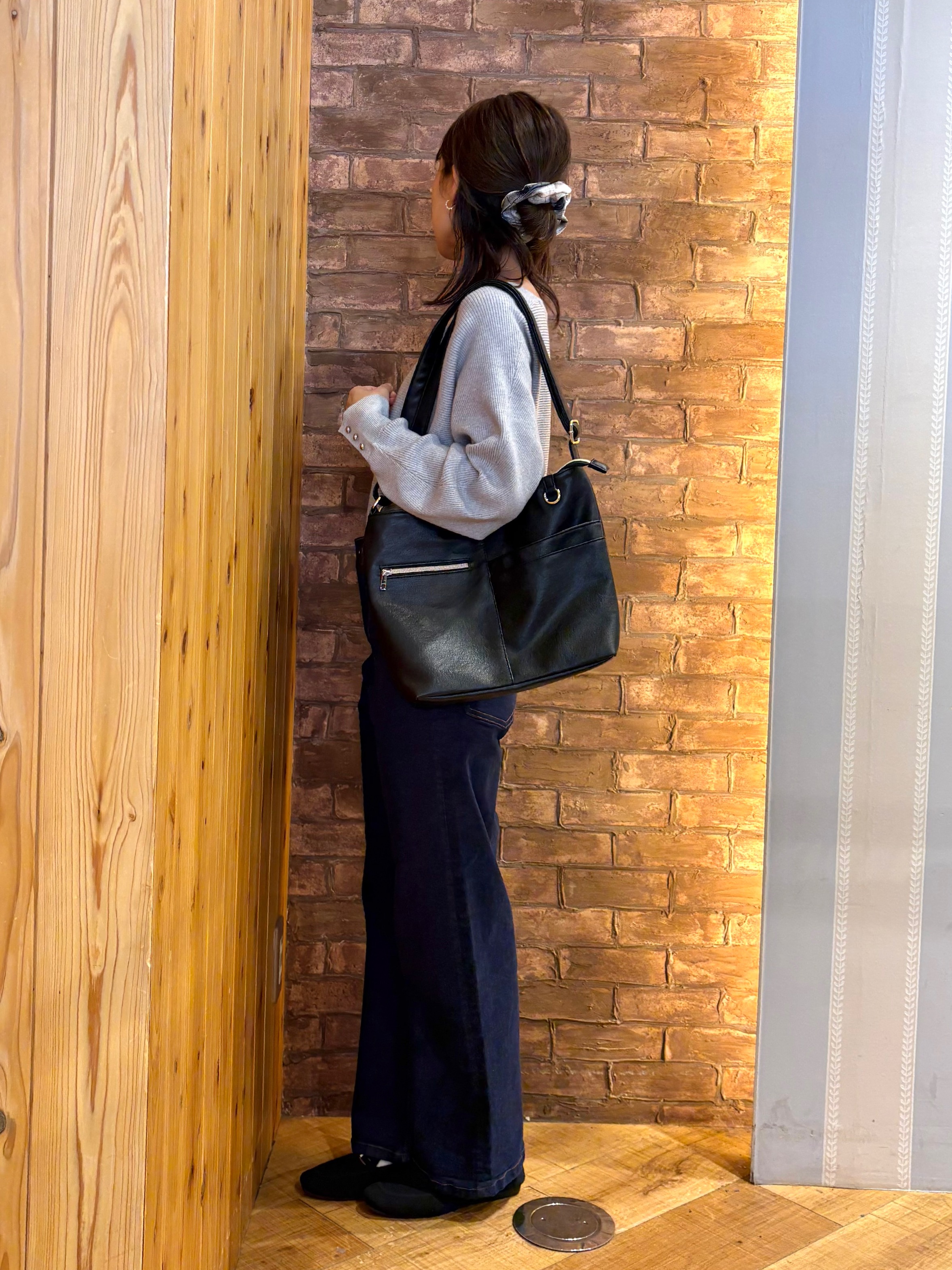mieさんの「SHOO･LA･RUE｜【洗濯機可/体型カバー】やわらかリブドルマンニット」を使ったコーディネート