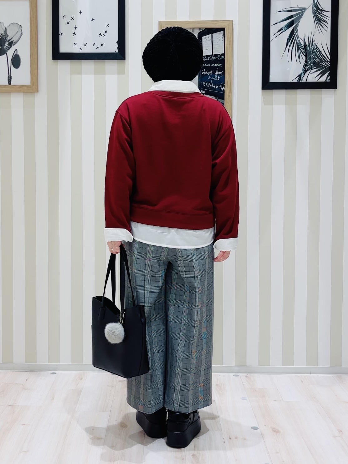 ma_miさんの「SHOO･LA･RUE｜【S-LL/洗濯機可】一枚でレイヤード感が完成する シャツドッキング裏毛トップス」を使ったコーディネート