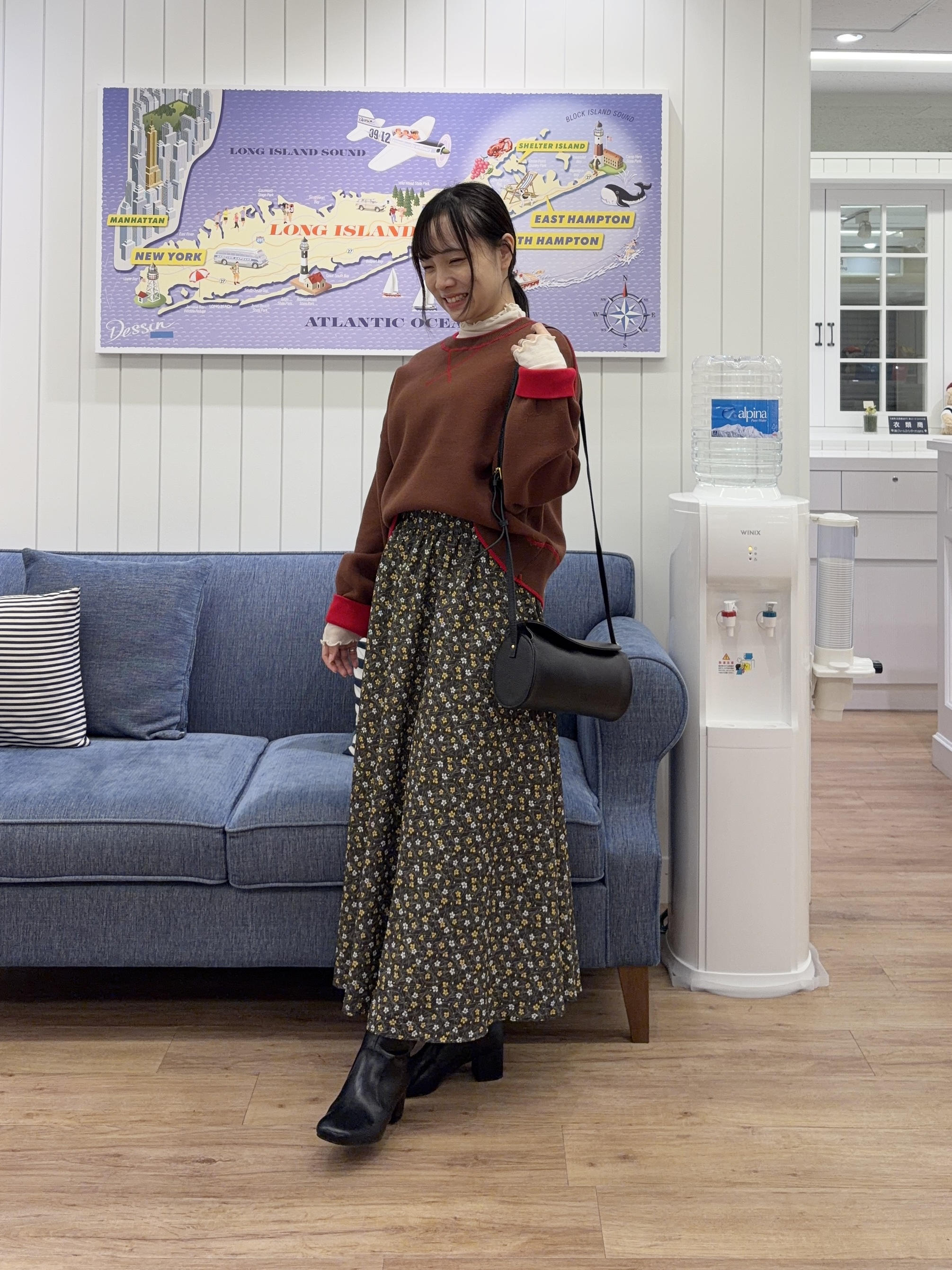 Ayakaさんの「Dessin｜【秋のレイヤードアイテム/洗える】シアー切り替えタートルプルオーバー」を使ったコーディネート