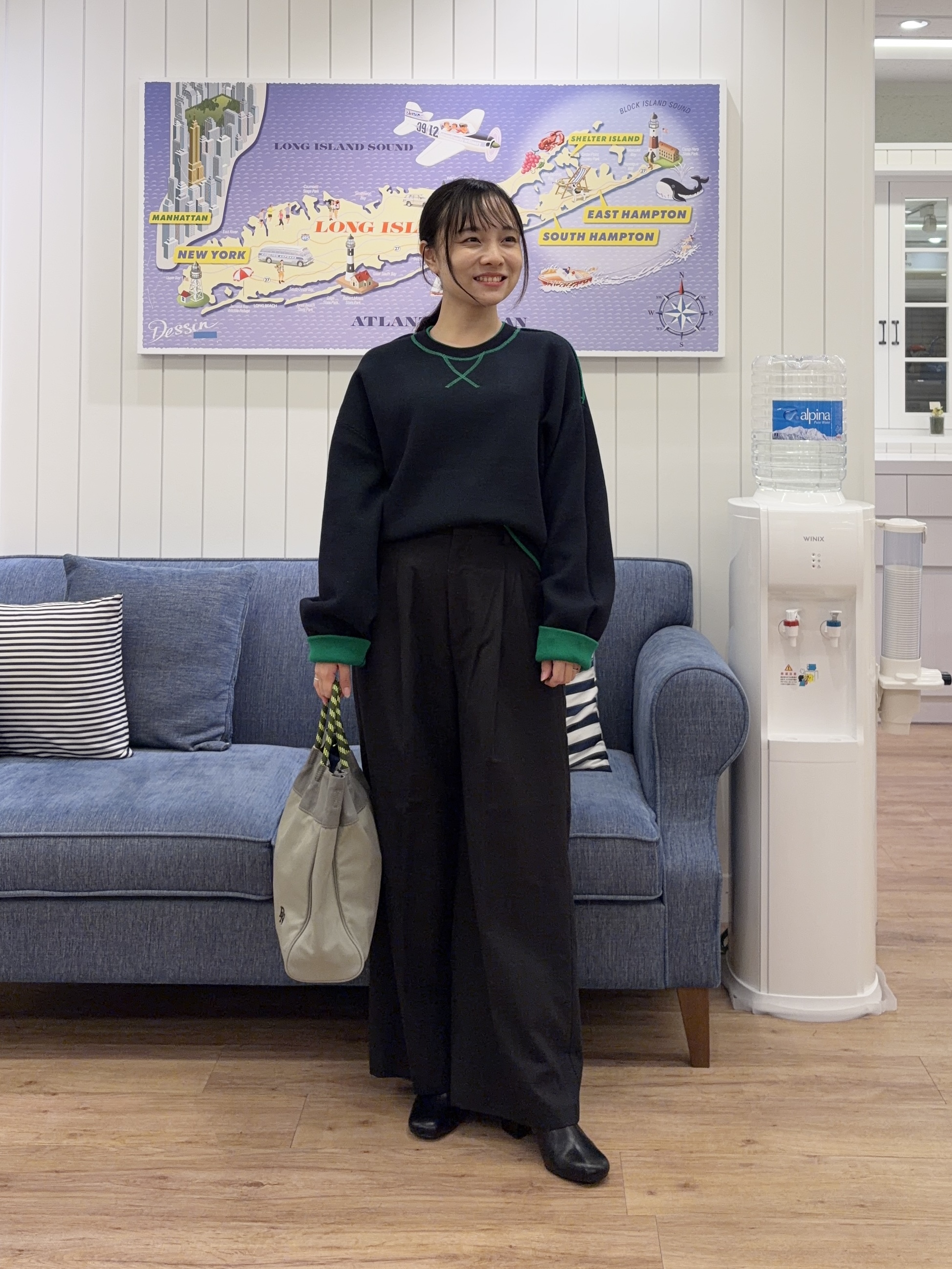 Ayakaさんの「Dessin｜【2WAY/洗濯機OK/XS-L】配色リバーシブル コットンジャカード クルーネックニット」を使ったコーディネート