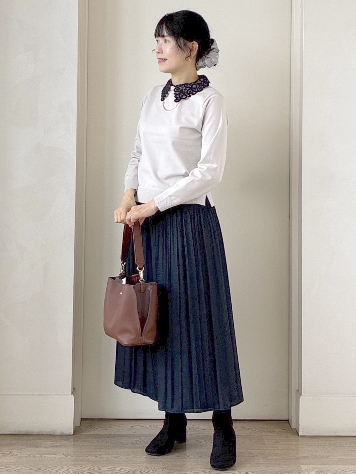  beni_gingerさんの「Reflect｜【付け衿】レース衿付きストレッチニット」を使ったコーディネート