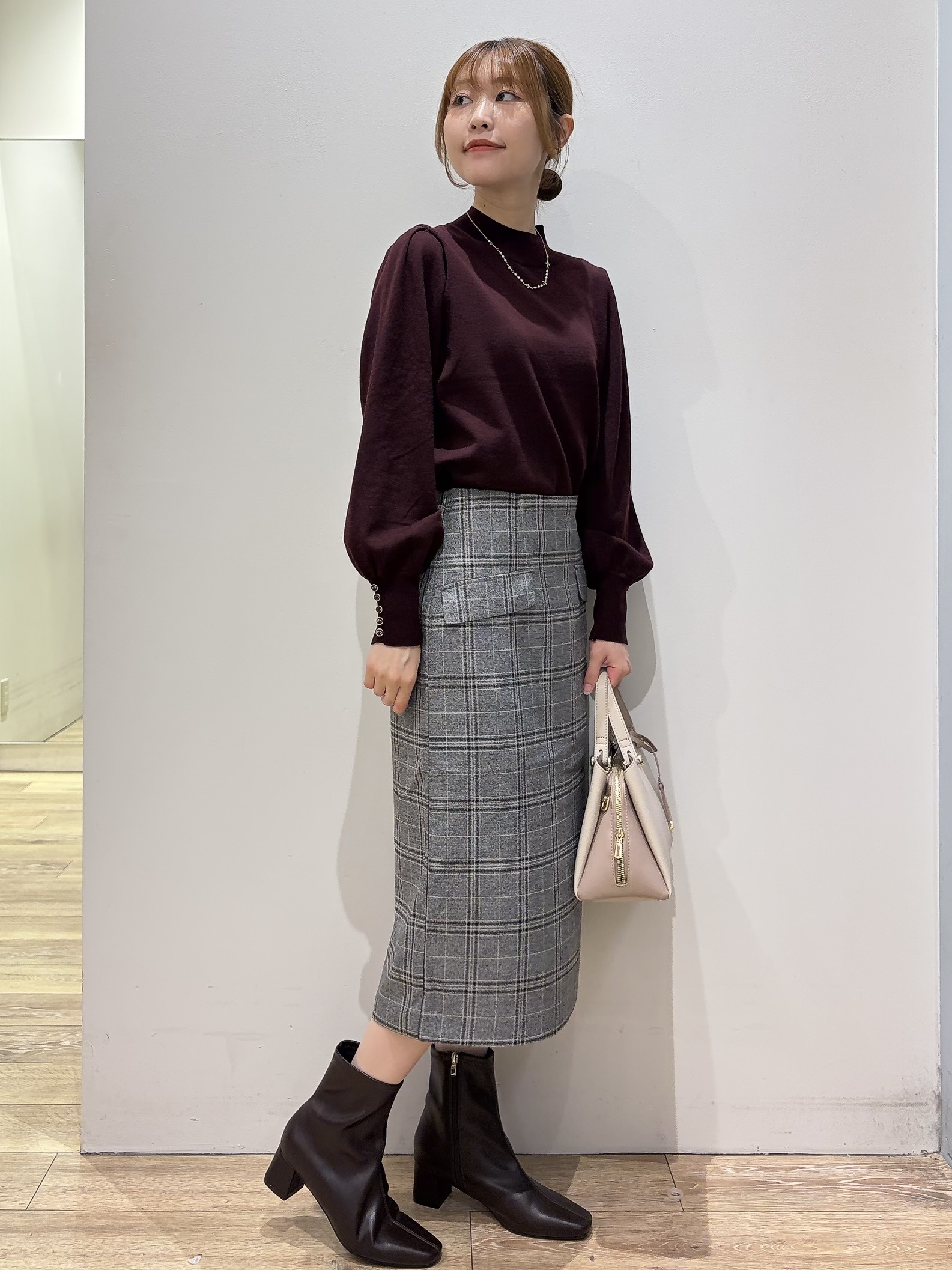 MOMOさんの「index｜カシミヤタッチハイネックニット【洗濯機OK／抗ピリング】」を使ったコーディネート