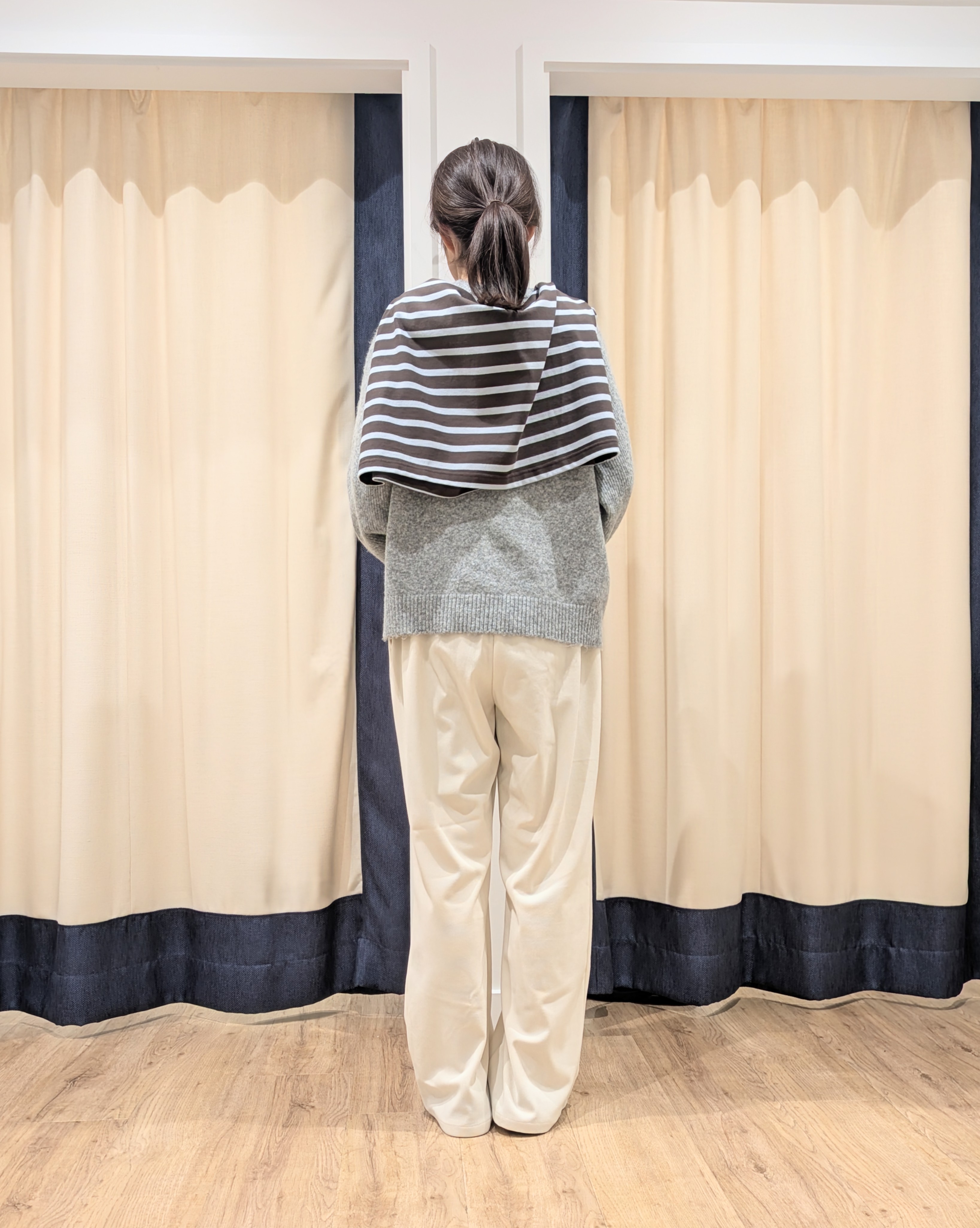 keikoさんの「Dessin｜【洗濯機OK/サスティナブル/6色展開】編地切替ラグラン ニットプルオーバー」を使ったコーディネート