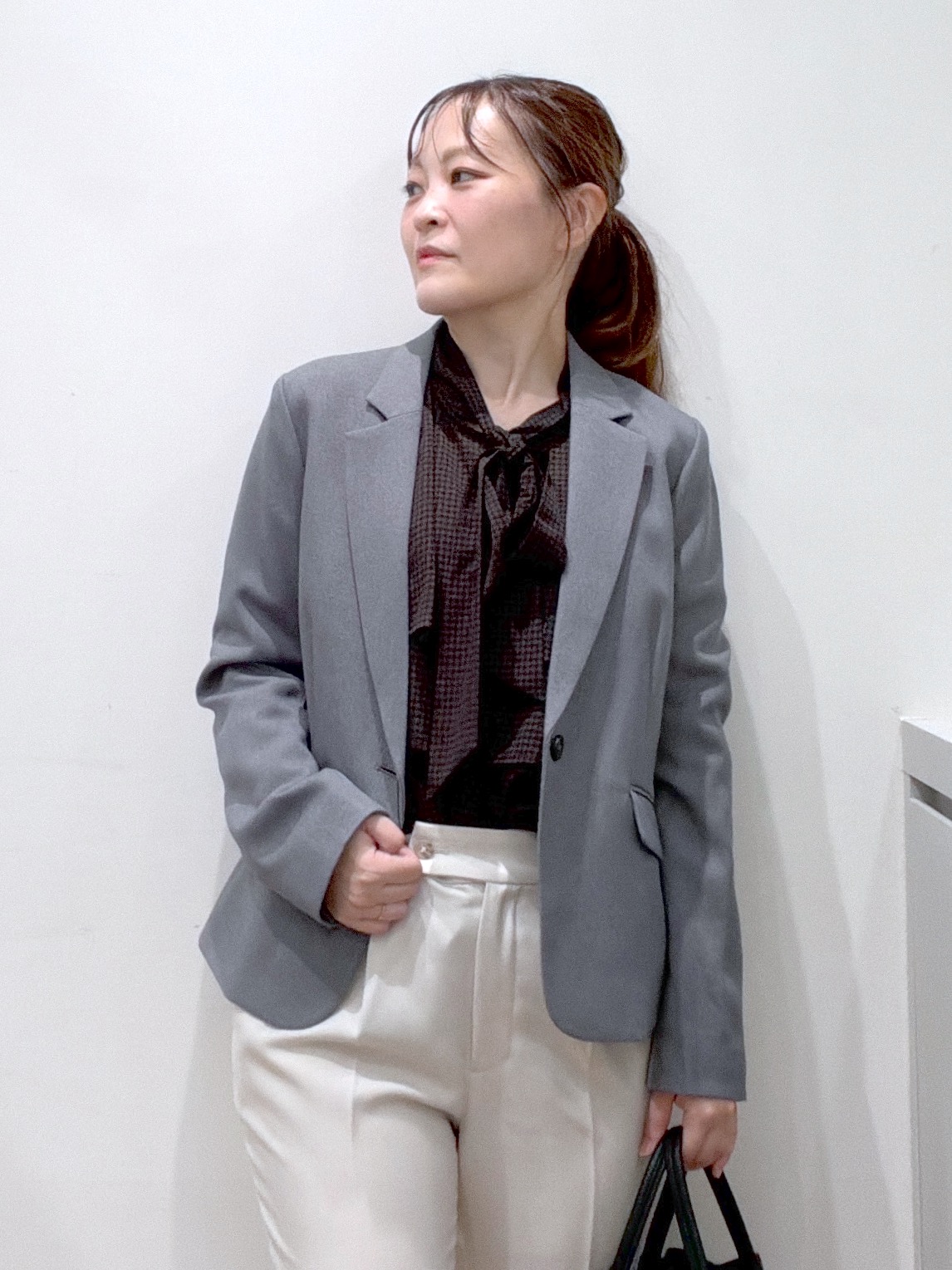 Junさんの「index｜【セットアップ可】ストレッチツイルテーラードジャケット《防シワ／洗濯機OK》」を使ったコーディネート