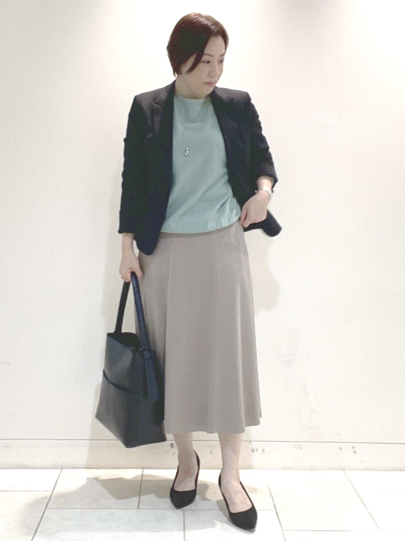 フミさんの「Reflect｜【SS-4Lサイズ／セットアップ可】匠ジャケット／ベーシックテーラード」を使ったコーディネート