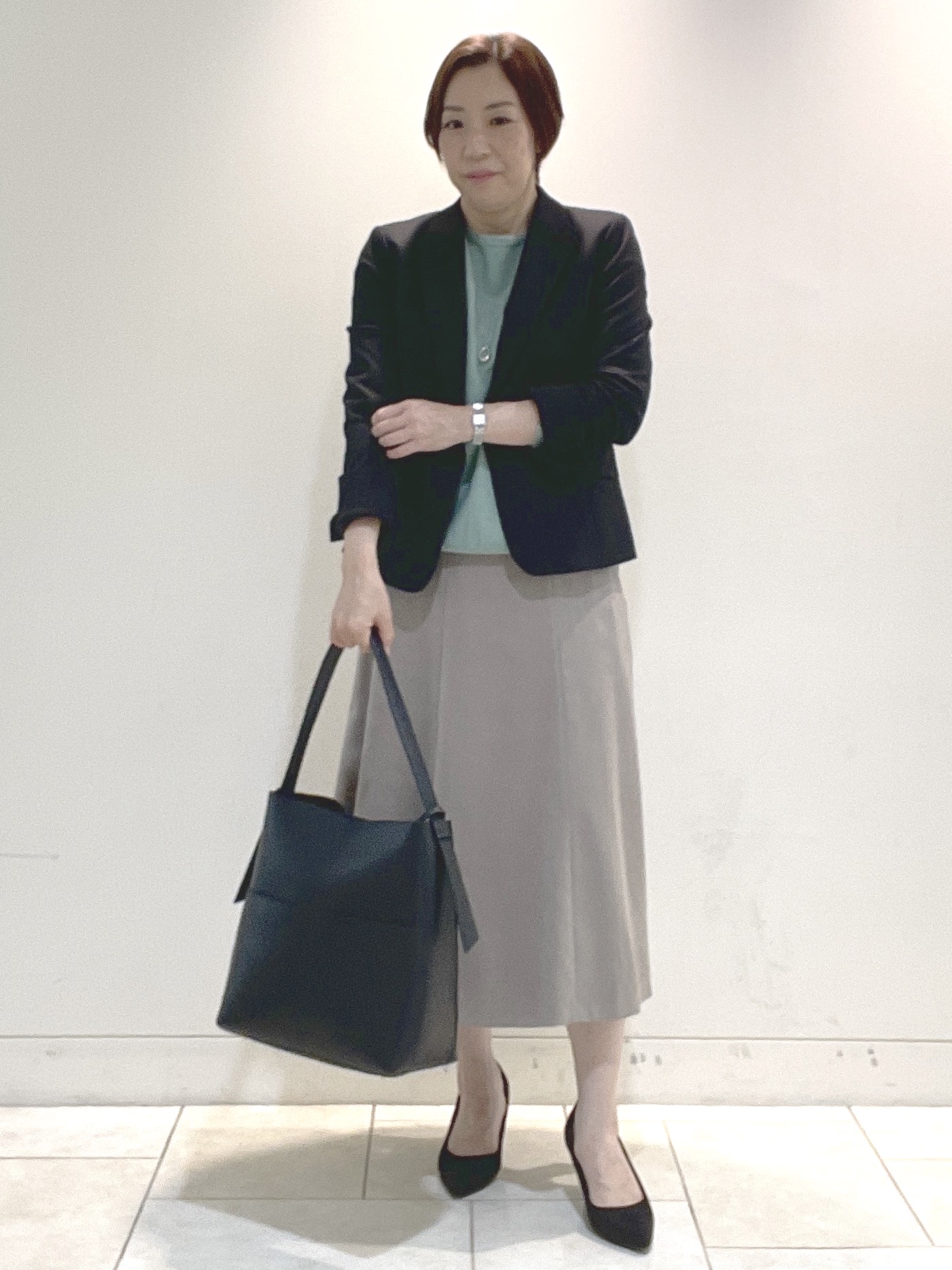 フミさんの「Reflect｜【SS-4Lサイズ／セットアップ可】匠ジャケット／ベーシックテーラード」を使ったコーディネート