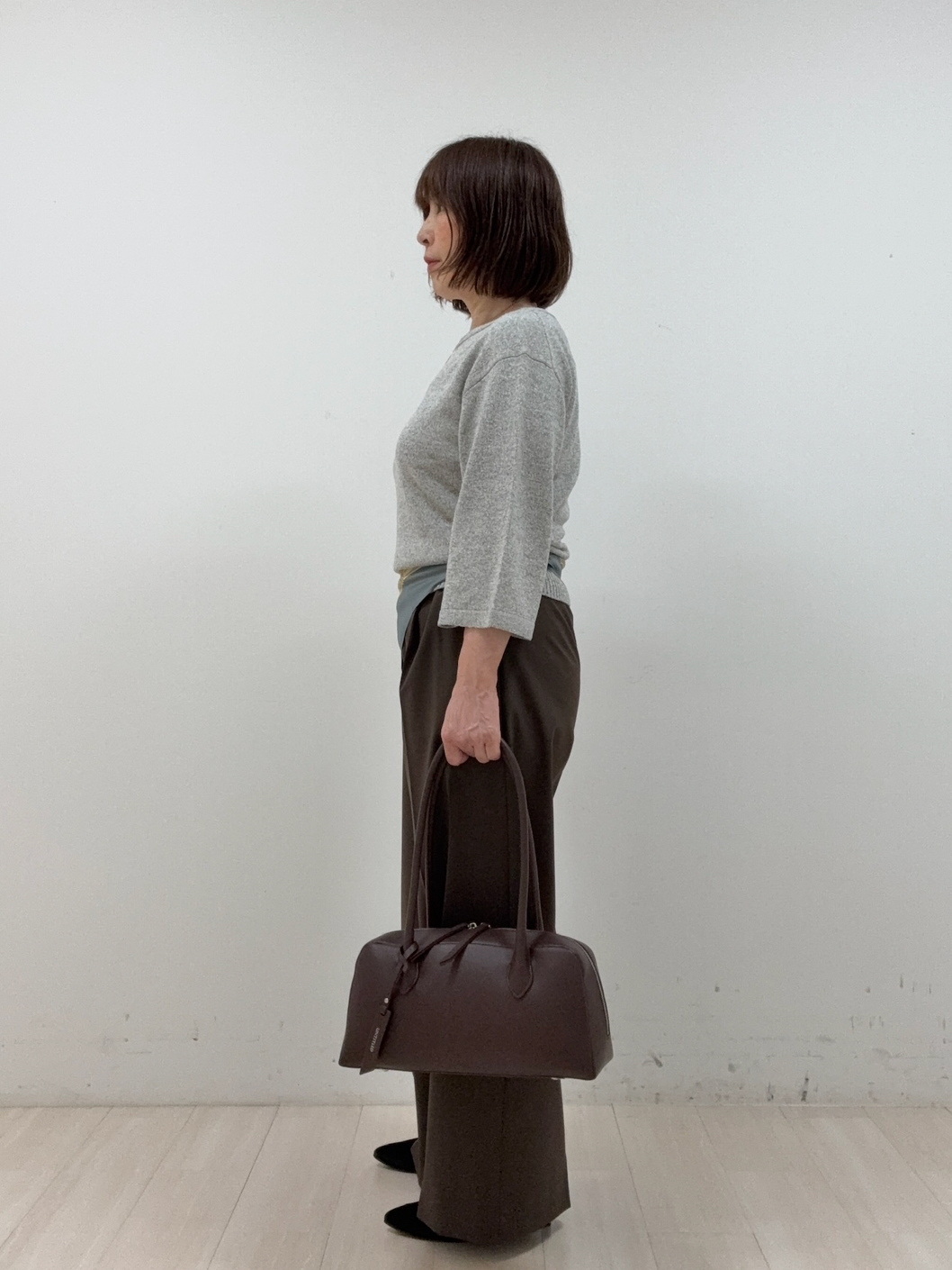 まつさんの「UNTITLED｜【アンサンブル可/手洗い可】杢調プルオーバーニット」を使ったコーディネート