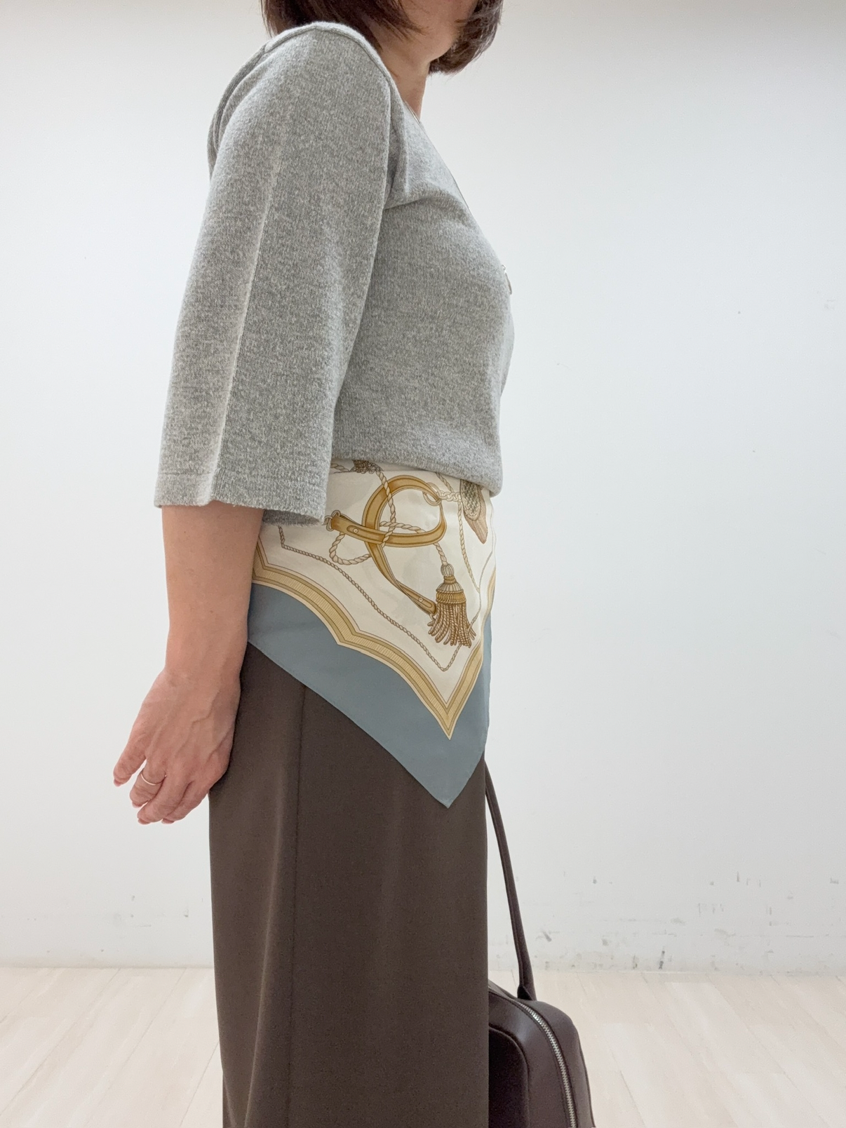 まつさんの「UNTITLED｜【アンサンブル可/手洗い可】杢調プルオーバーニット」を使ったコーディネート