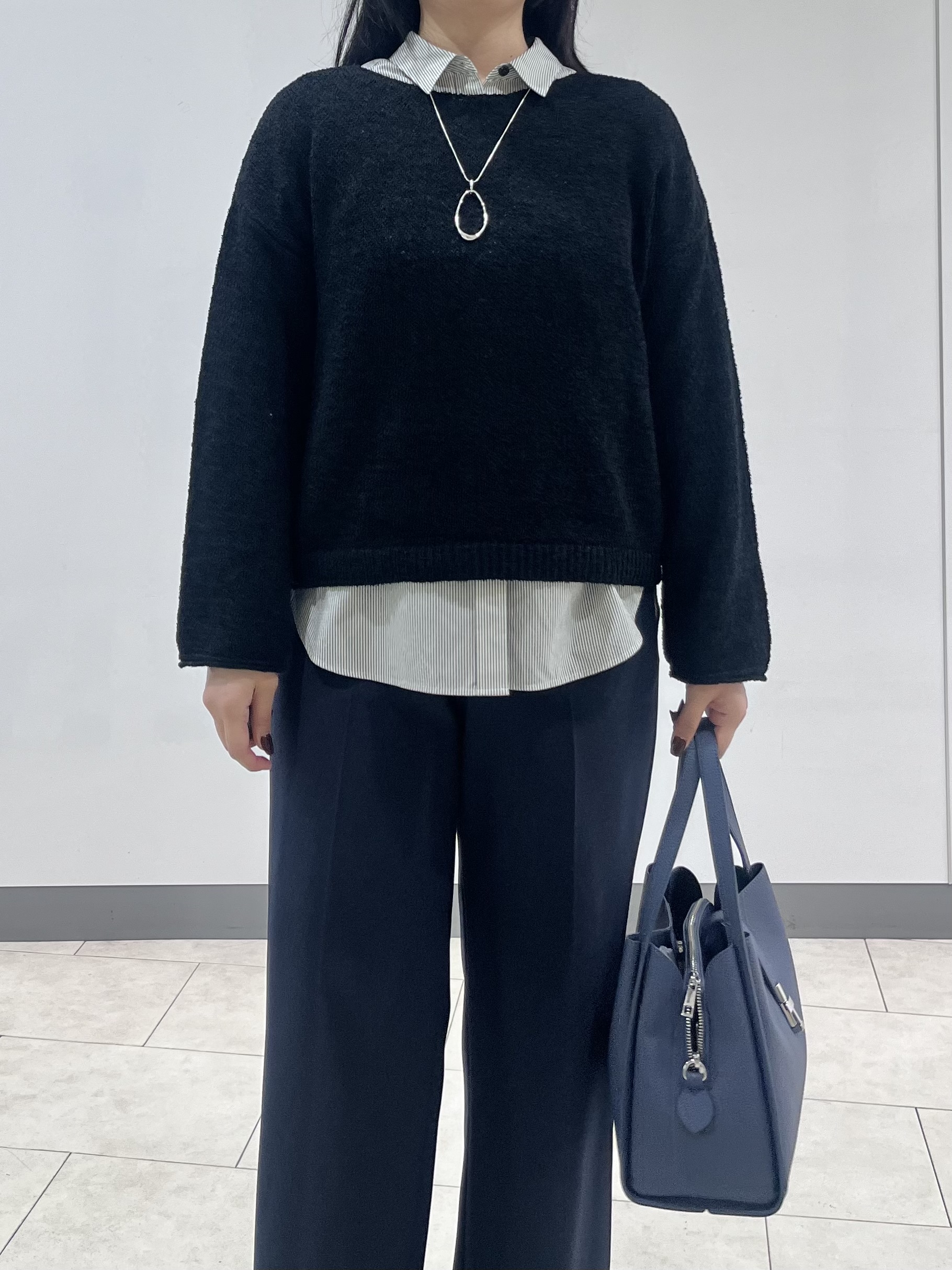 hasuさんの「INDIVI｜【洗える／程よいシアー感】凹凸素材ニット」を使ったコーディネート