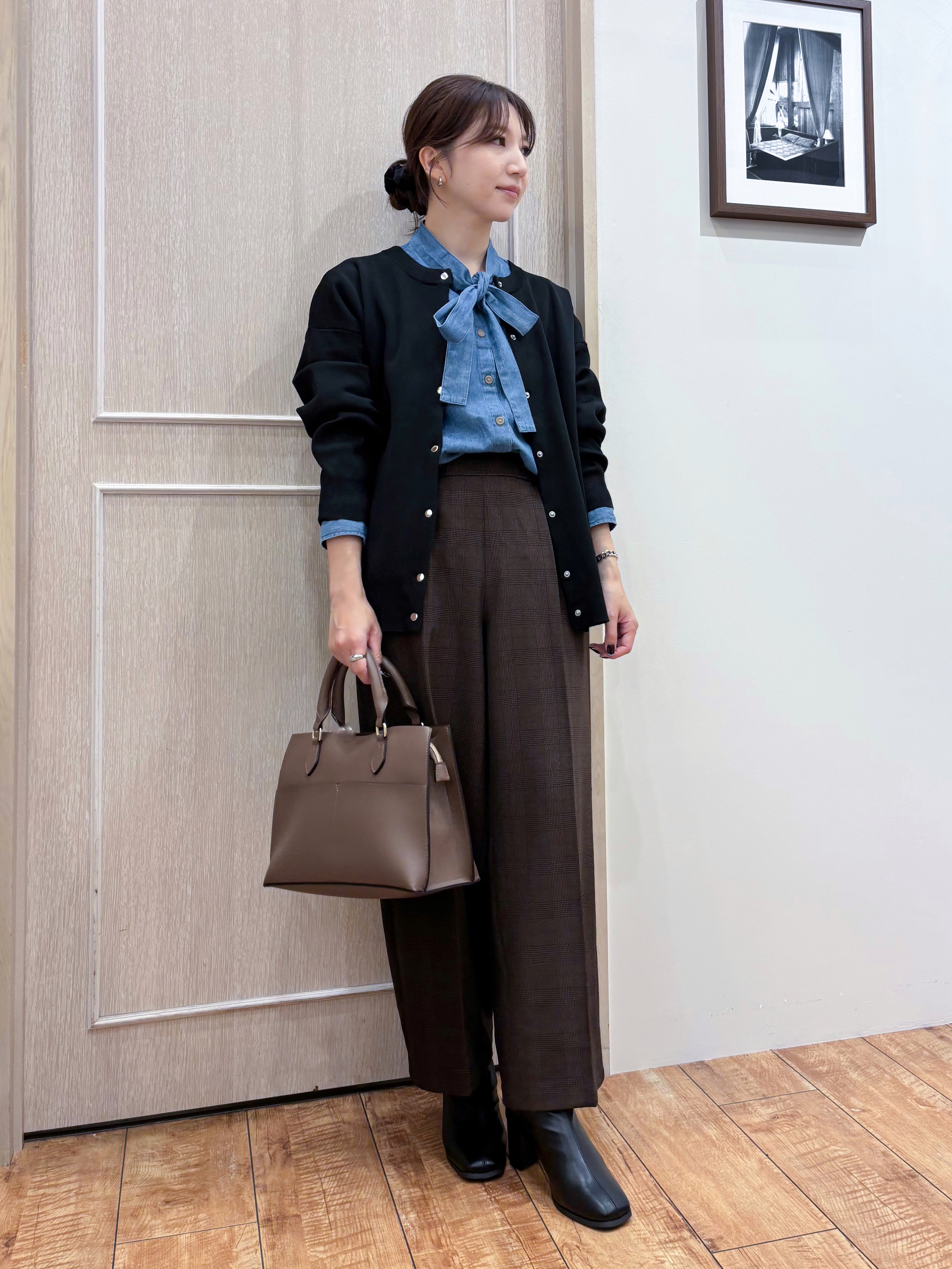 なみさんの「SHOO･LA･RUE｜【セットアップ可/洗濯機可】軽やかに羽織れる スポンディッシュ ニットカーディガン」を使ったコーディネート