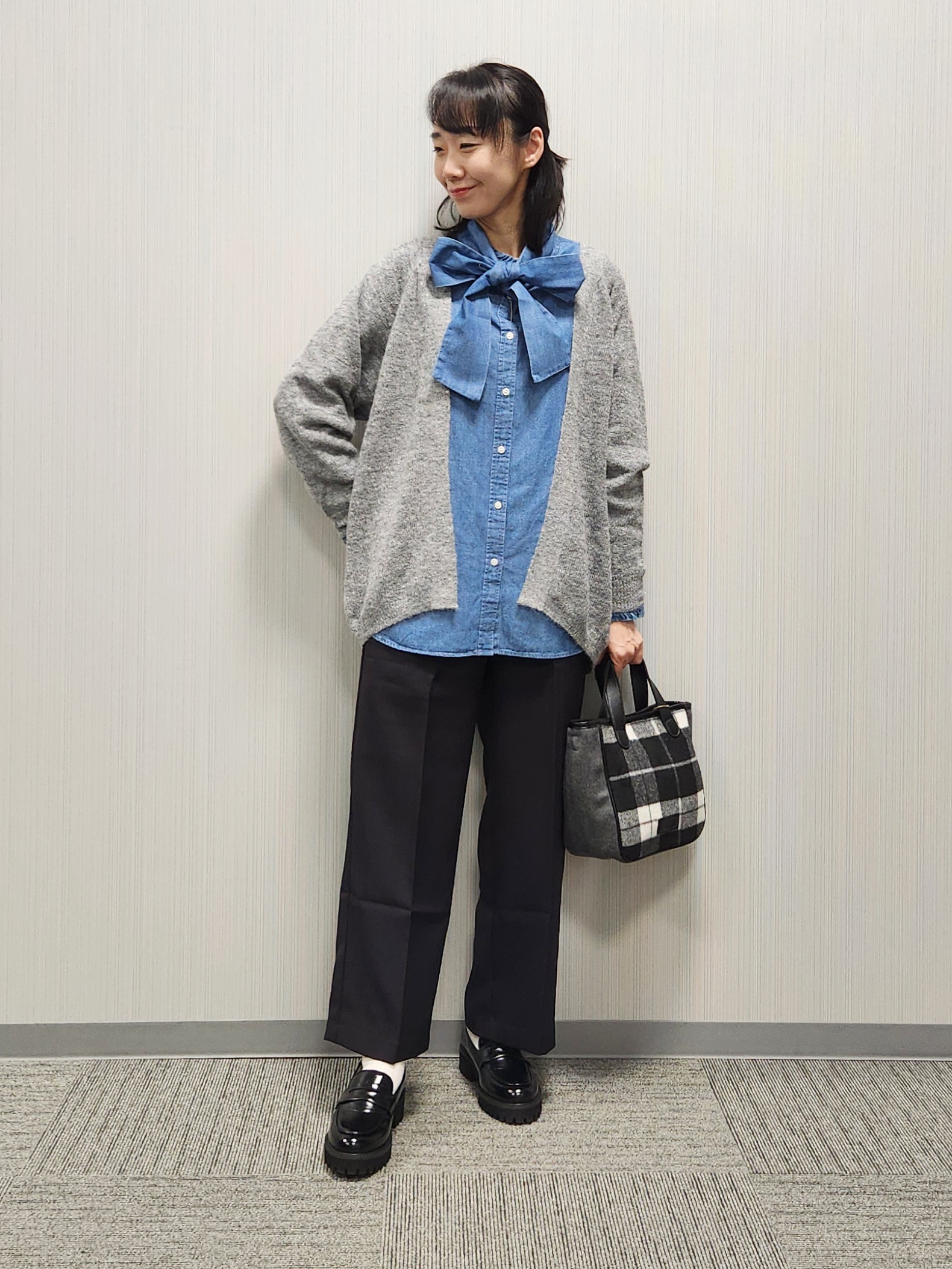 naraさんの「Dessin｜【洗える】モヘアブレンドニット ボタンレスカーディガン」を使ったコーディネート
