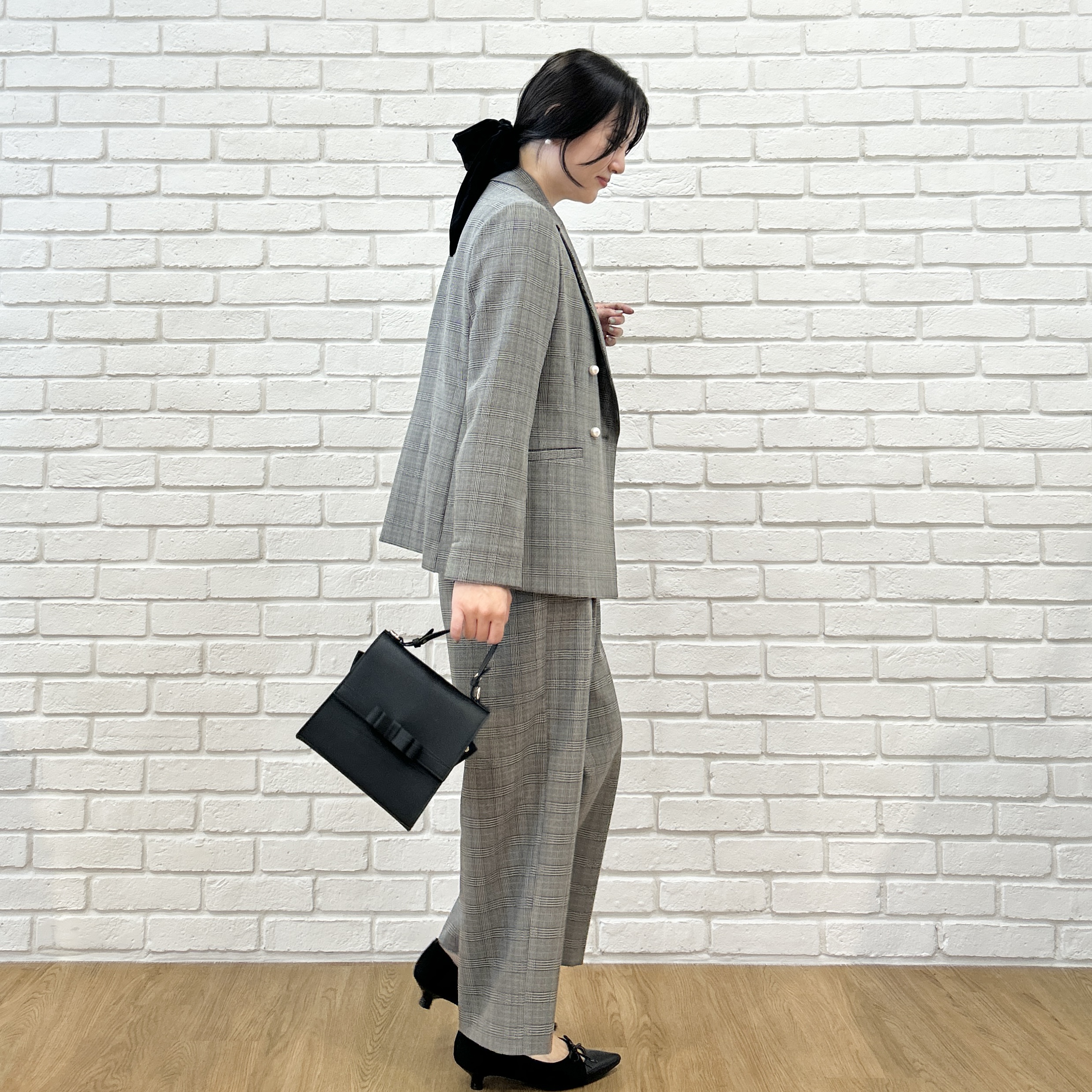 shinoさんの「Couture brooch｜【マシンウォッシャブル・イージーケア】パール風釦テーラードジャケット【毛玉になりにくい・セットアップ」を使ったコーディネート