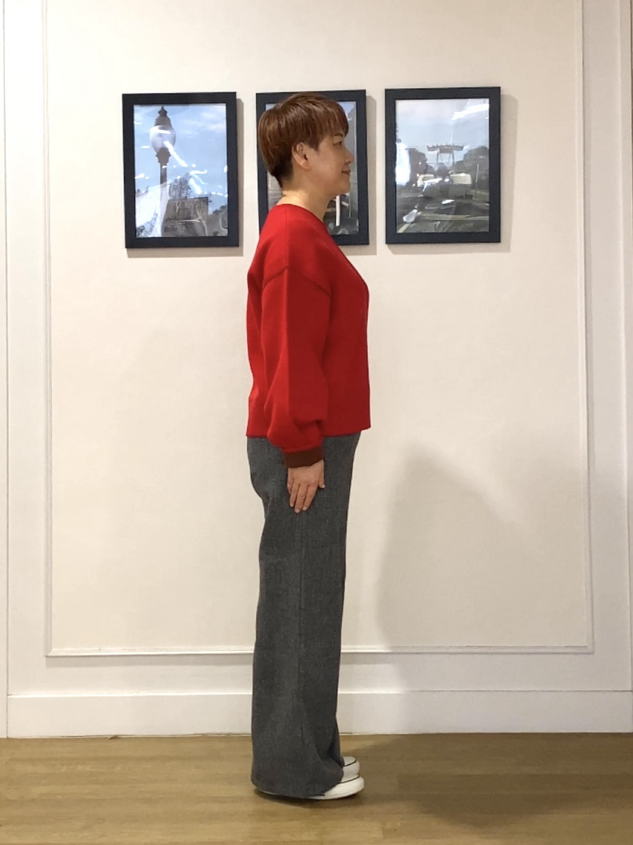 Hiroさんの「Dessin｜【2WAY/洗濯機OK/XS-L】配色リバーシブル コットンジャカード クルーネックニット」を使ったコーディネート