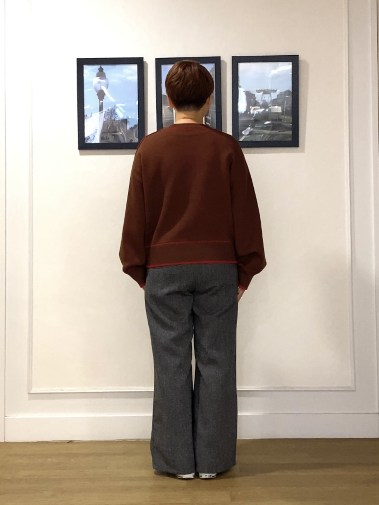 Hiroさんの「Dessin｜【2WAY/洗濯機OK/XS-L】配色リバーシブル コットンジャカード クルーネックニット」を使ったコーディネート