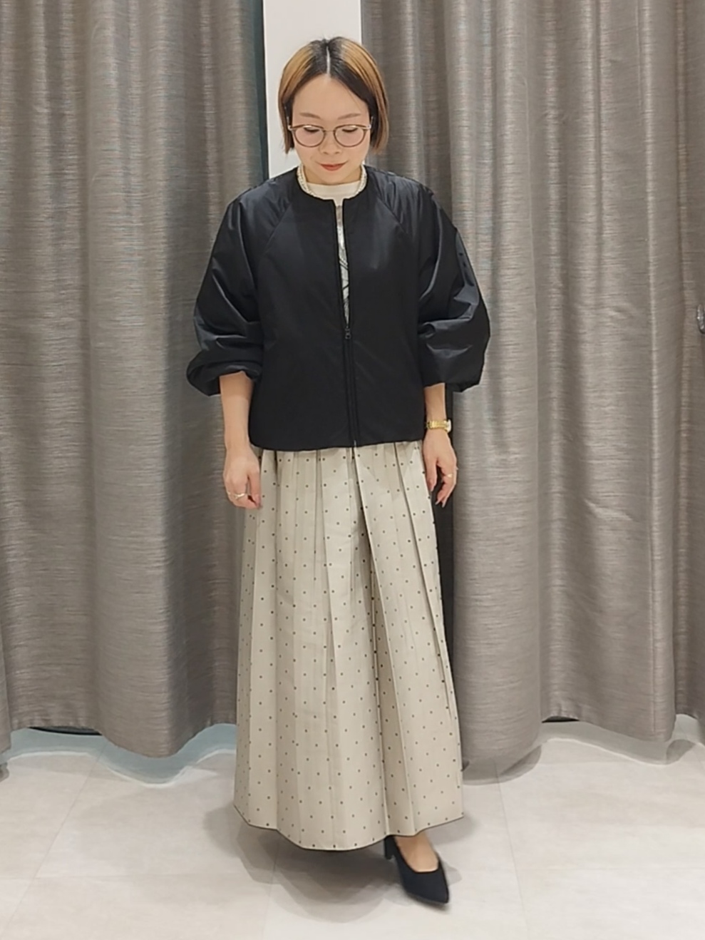 s u g iさんの「UNTITLED｜【軽アウター/中綿/秋冬コート】ショートブルゾン」を使ったコーディネート