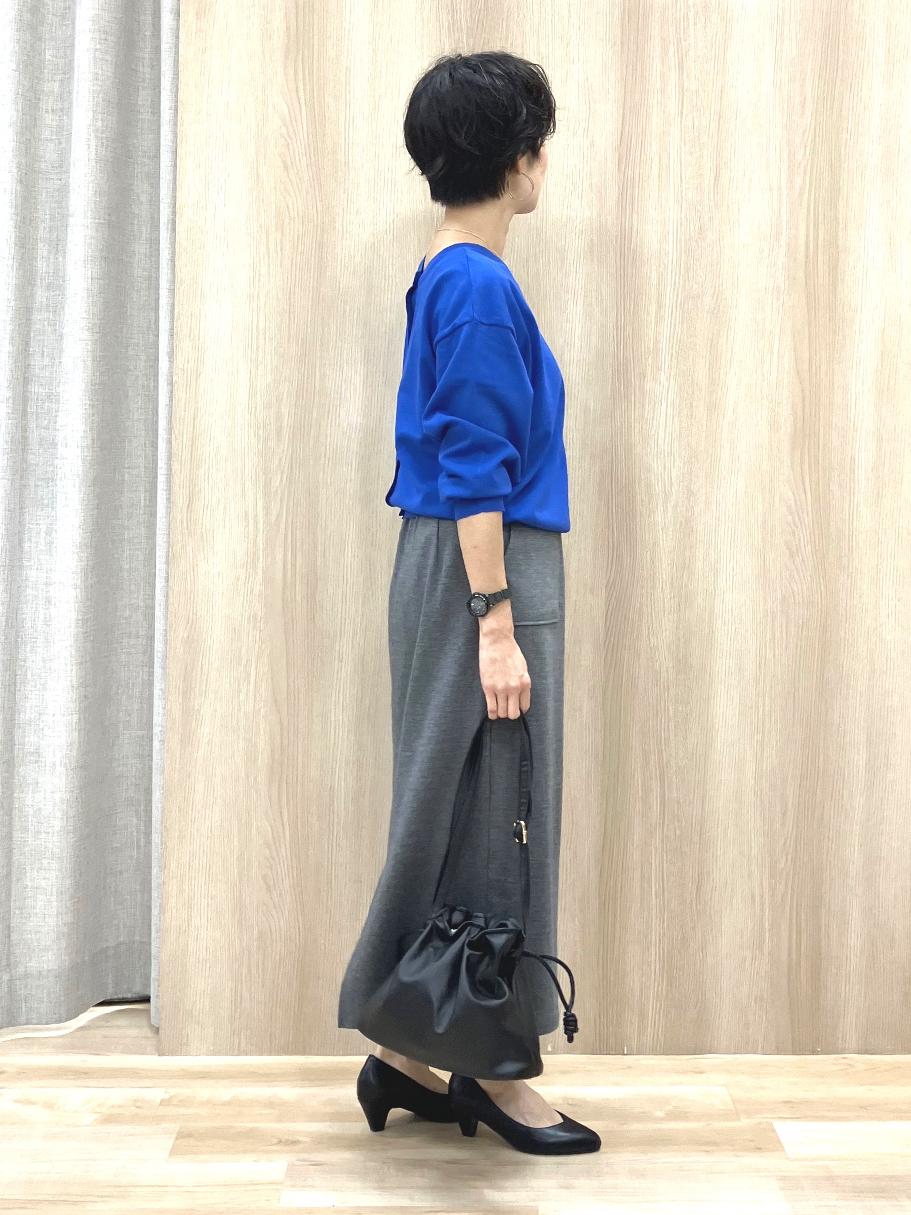 Keiさんの「grove｜【前後2WAY】さりげなく、上品にきらめく ニットカーディガン」を使ったコーディネート