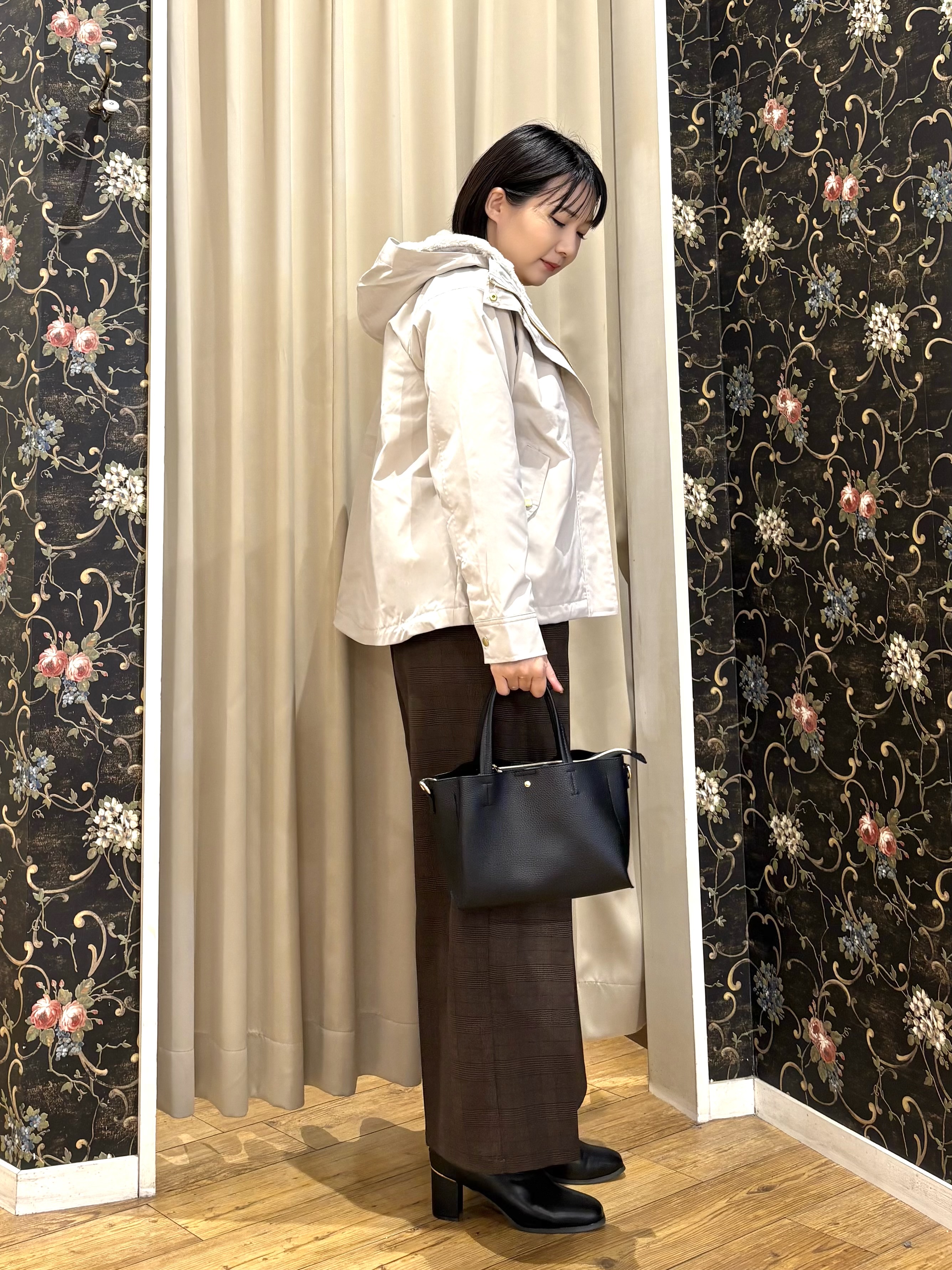 ネリさんの「SHOO･LA･RUE｜【洗濯機可/撥水/マルチWAY】ファーライナー付き 毎日欲張りマンパ」を使ったコーディネート
