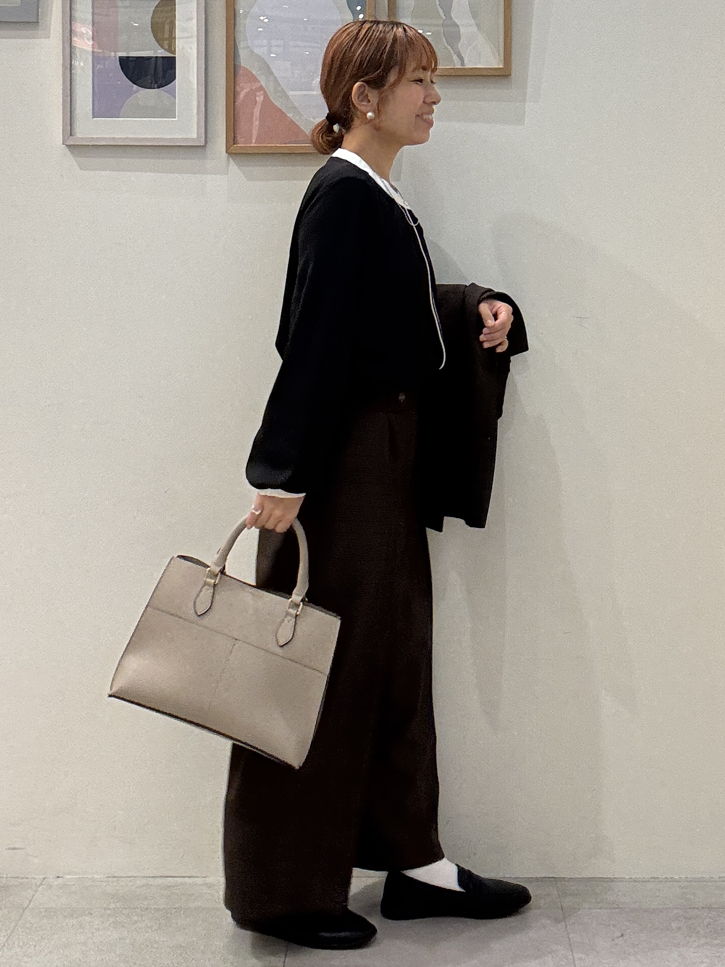 たけぴさんの「SHOO･LA･RUE｜【セットアップ可/洗濯後しわになりにくい】ウールフィール ダブルジャケット」を使ったコーディネート