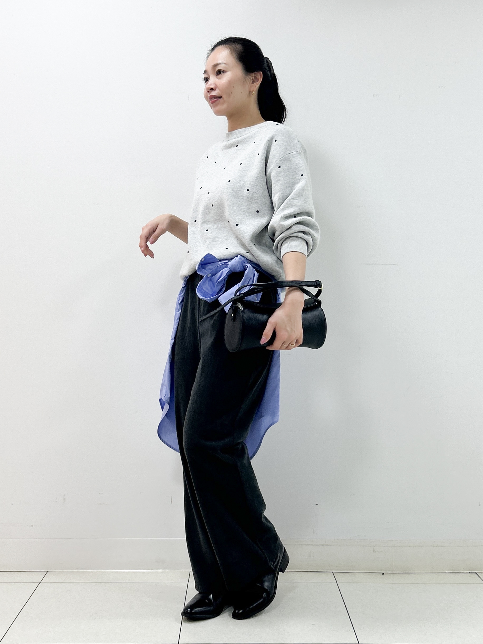 Kaiさんの「Dessin｜【洗濯機OK/秋ニット】コットンジャガード ドットプルオーバー」を使ったコーディネート