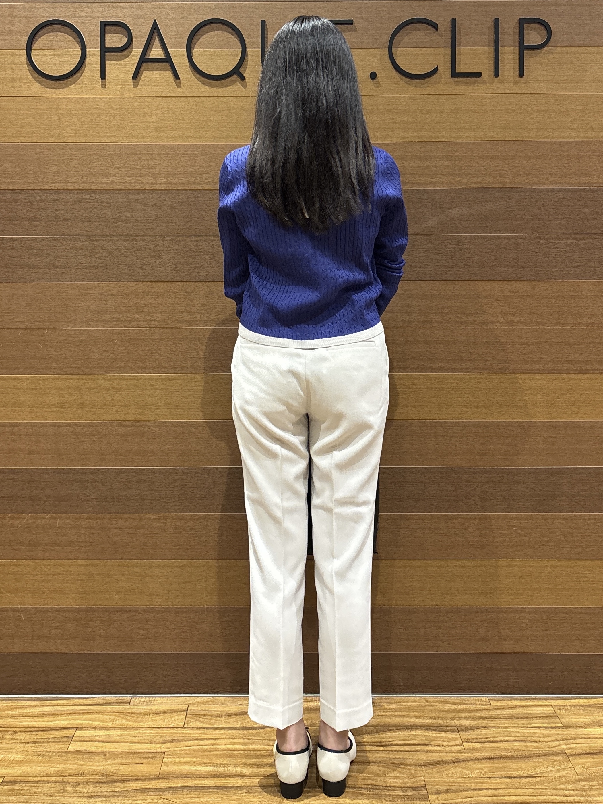 わかなさんの「OPAQUE.CLIP｜バイカラーケーブルカーディガン【洗濯機OK】」を使ったコーディネート