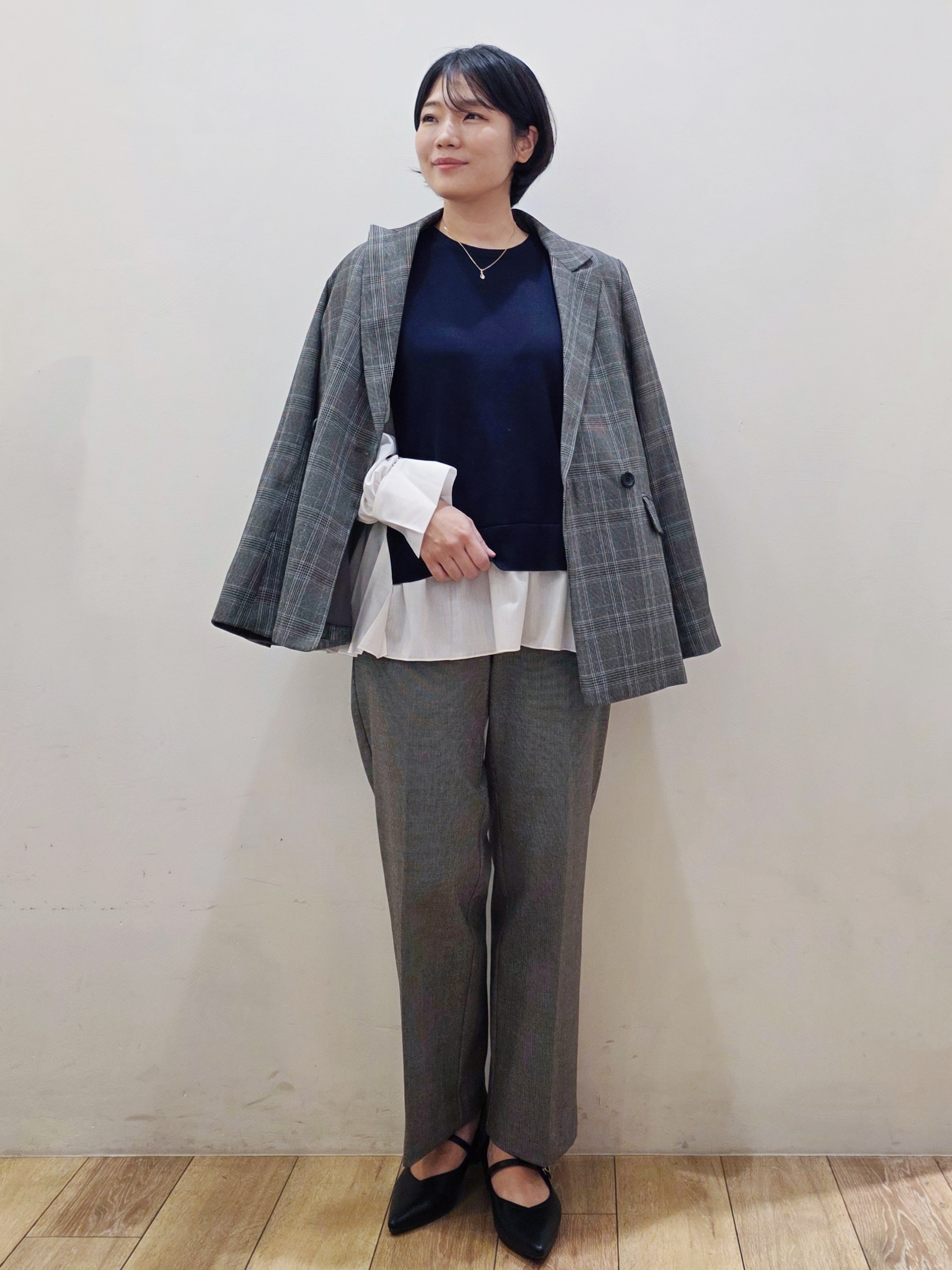 yuyuさんの「OPAQUE.CLIP｜ダブルブレストジャケット【洗える】」を使ったコーディネート