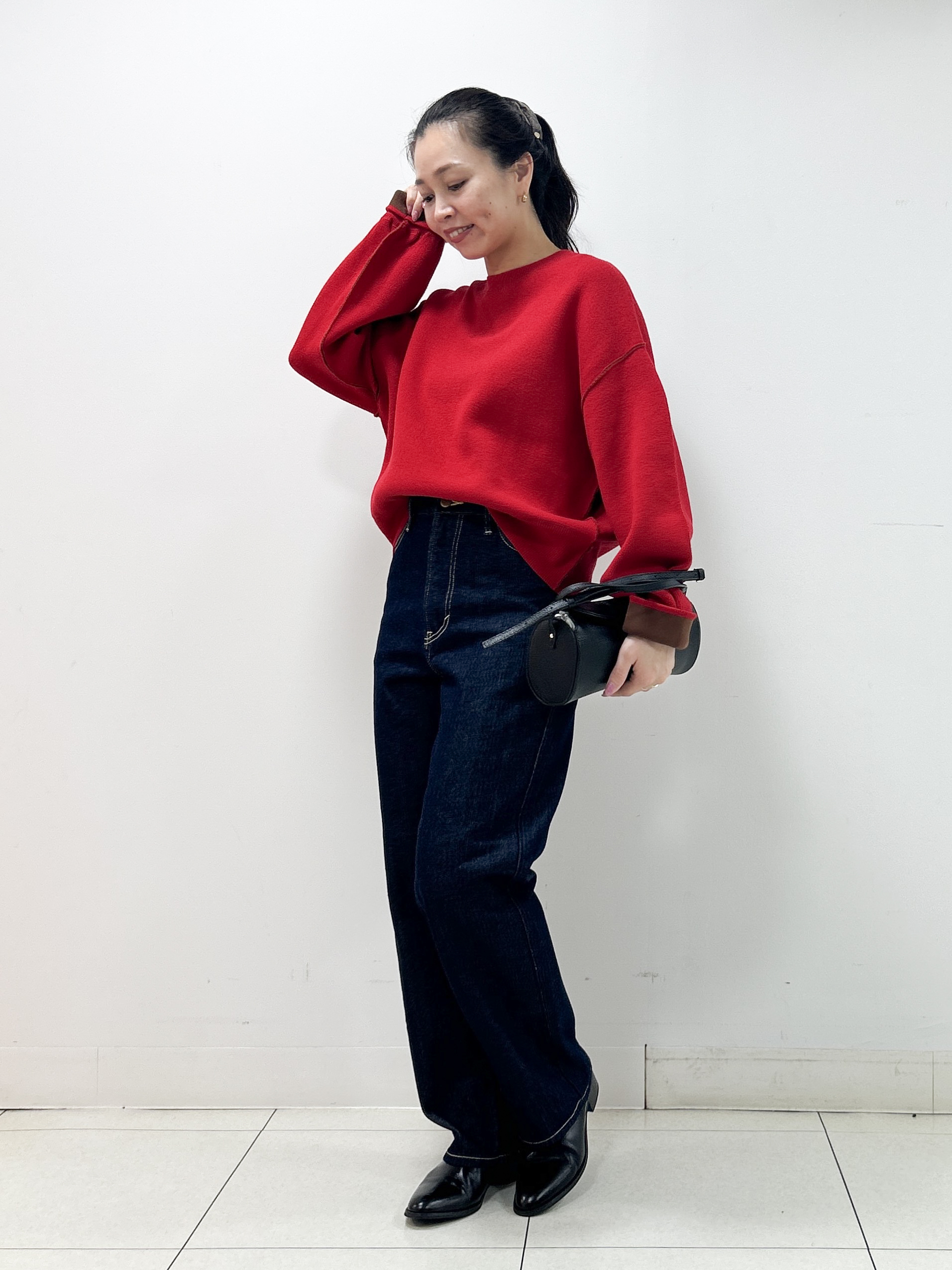 Kaiさんの「Dessin｜【2WAY/洗濯機OK/XS-L】配色リバーシブル コットンジャカード クルーネックニット」を使ったコーディネート