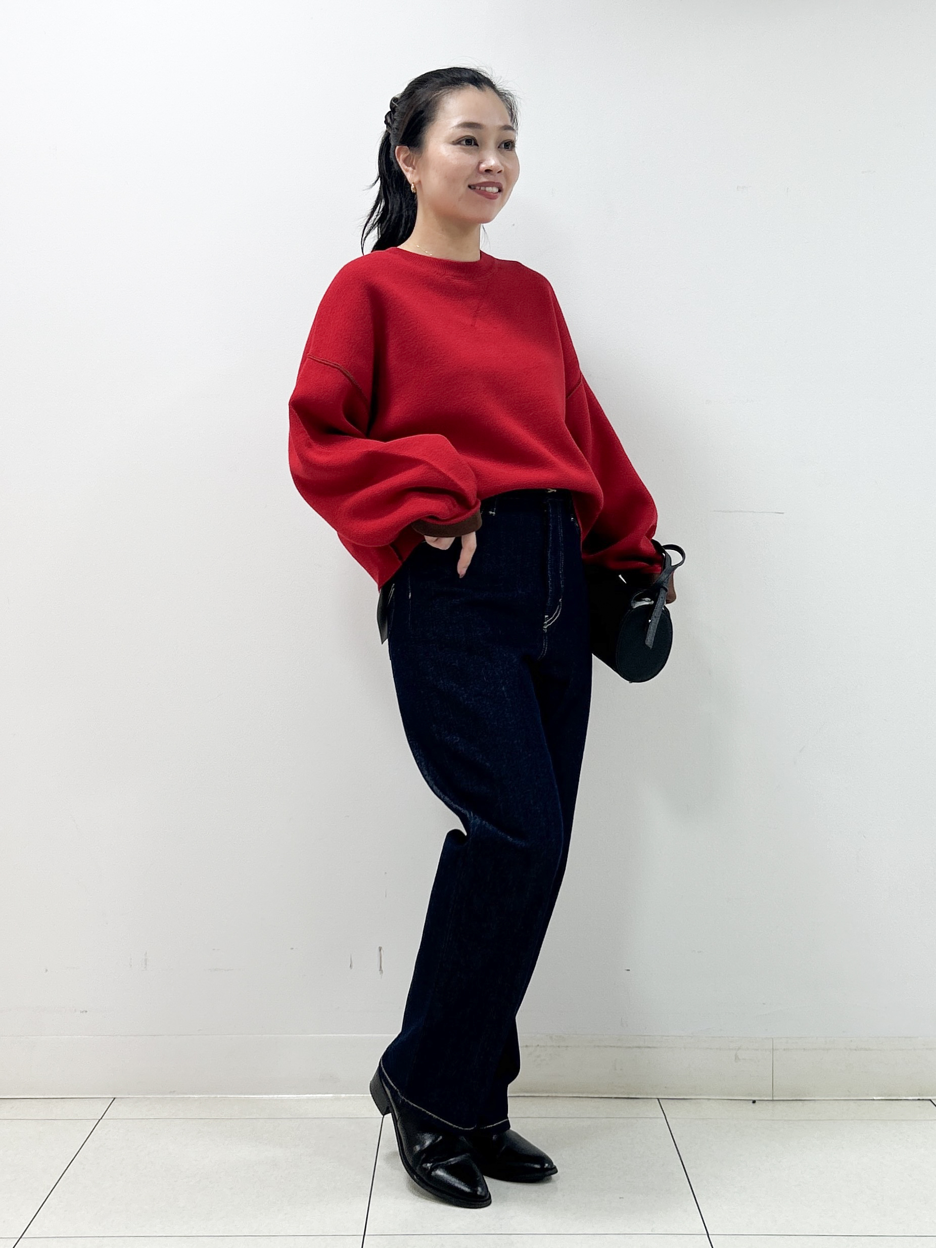 Kaiさんの「Dessin｜【2WAY/洗濯機OK/XS-L】配色リバーシブル コットンジャカード クルーネックニット」を使ったコーディネート