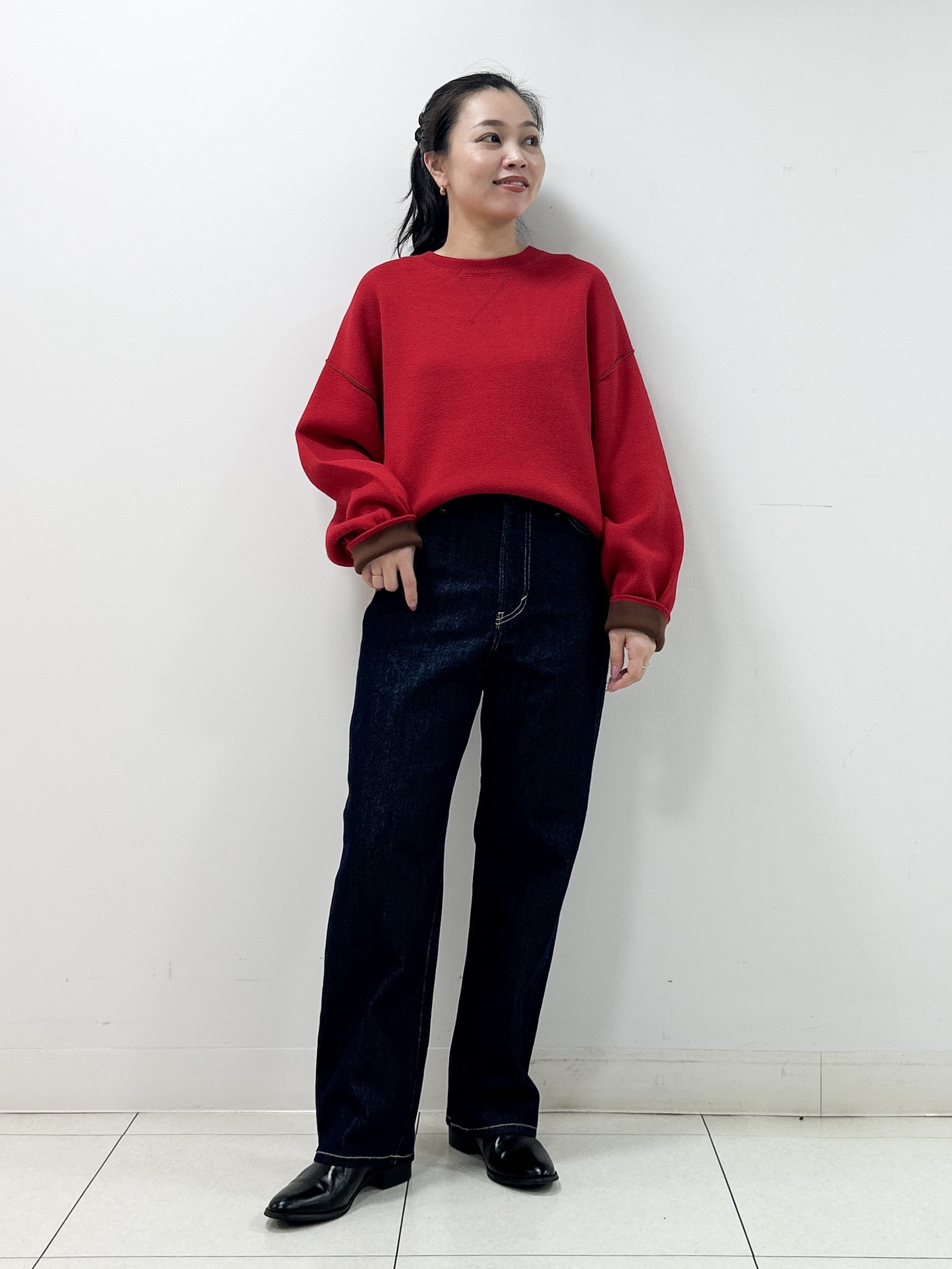 Kaiさんの「Dessin｜【2WAY/洗濯機OK/XS-L】配色リバーシブル コットンジャカード クルーネックニット」を使ったコーディネート