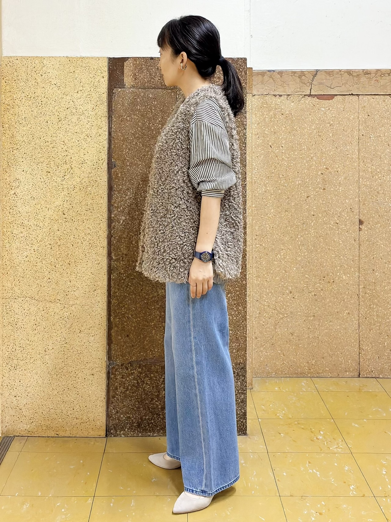 hattoriさんの「INDIVI｜【新作登場！】美脚ワイドデニム」を使ったコーディネート