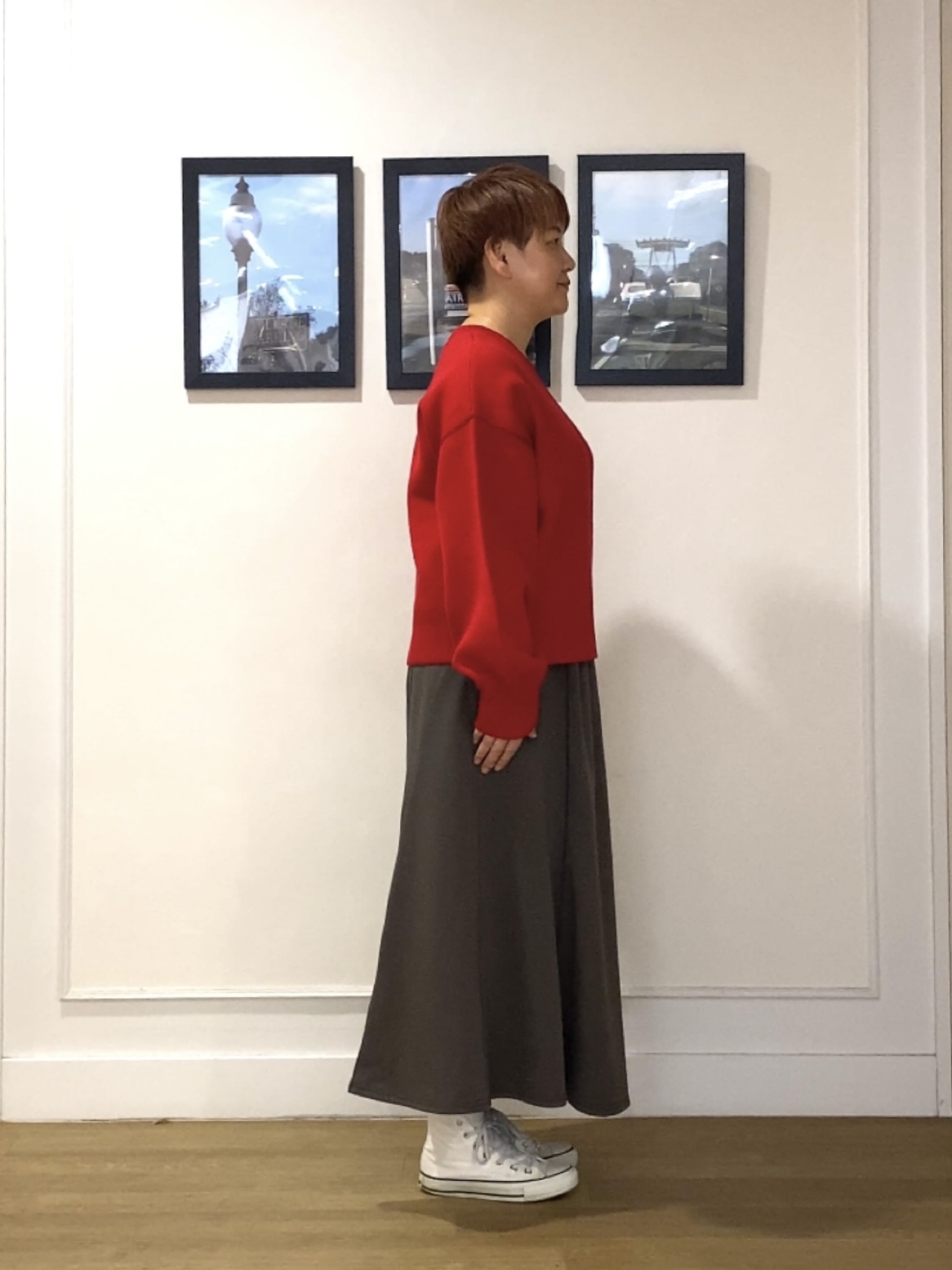 Hiroさんの「Dessin｜【2WAY/洗濯機OK/XS-L】配色リバーシブル コットンジャカード クルーネックニット」を使ったコーディネート