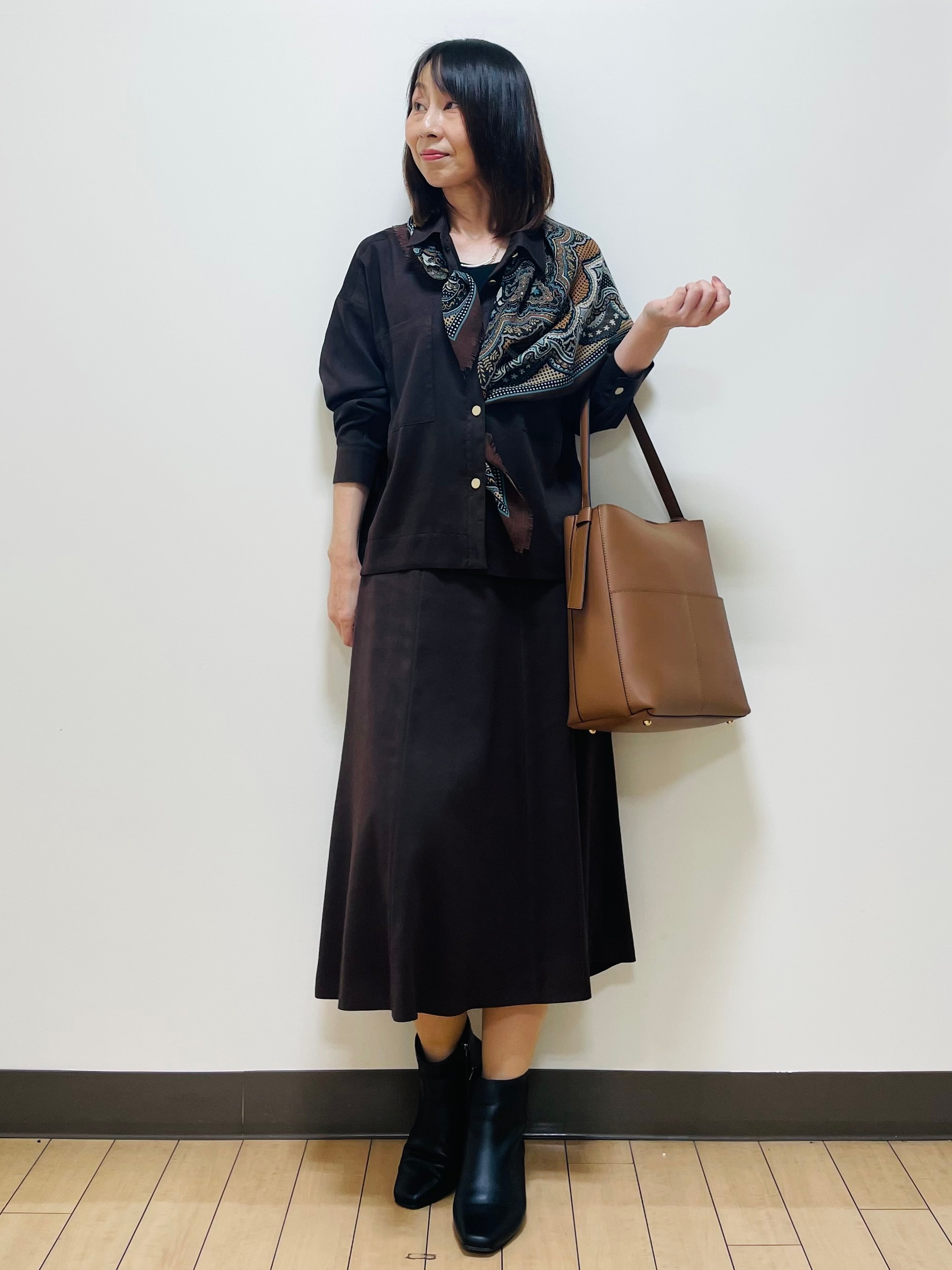 Riiさんの「Reflect｜【羽織◎】スエード調シャツ」を使ったコーディネート