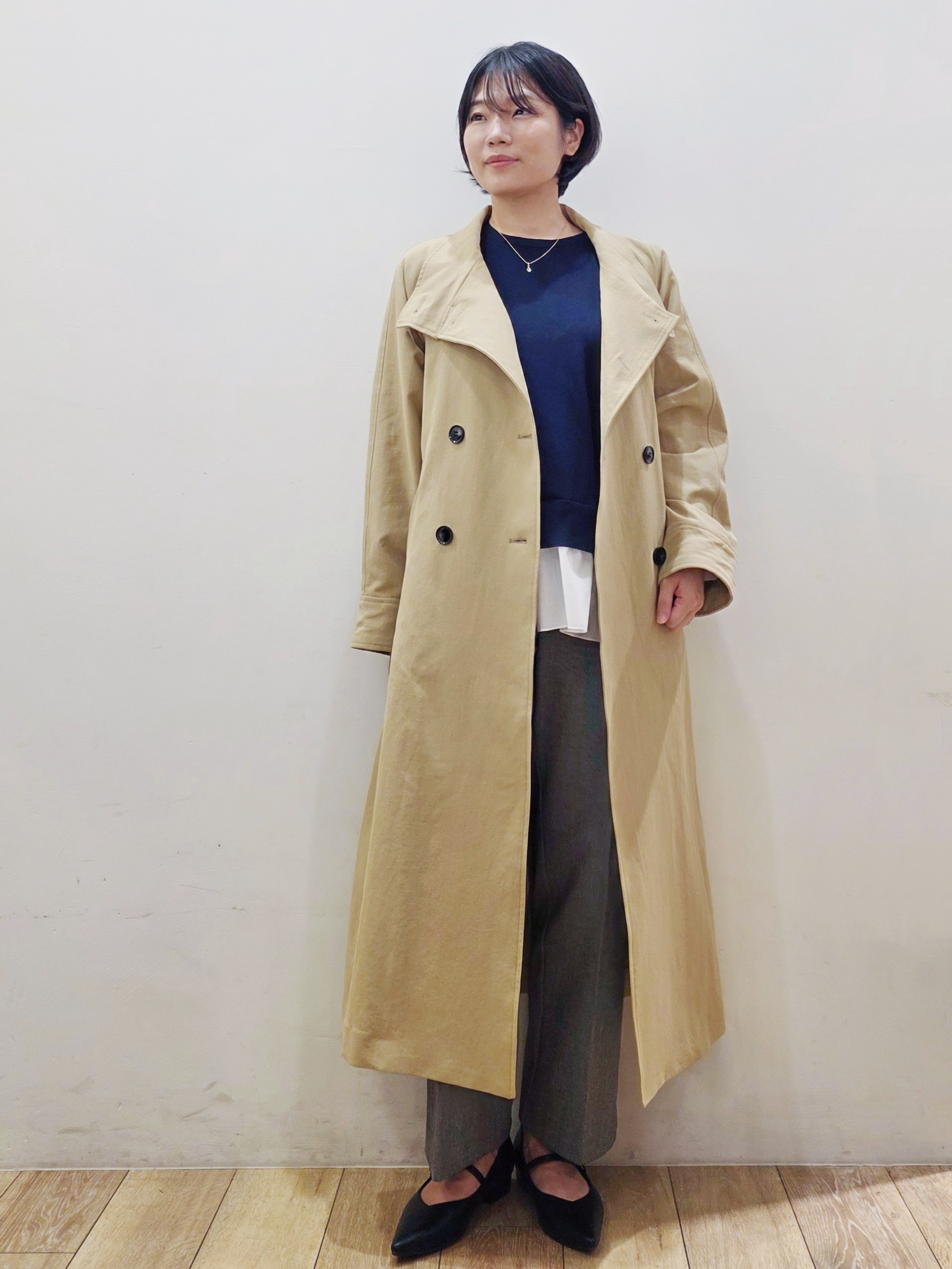 yuyuさんの「OPAQUE.CLIP｜スタンドロングコート【軽量／洗える】」を使ったコーディネート