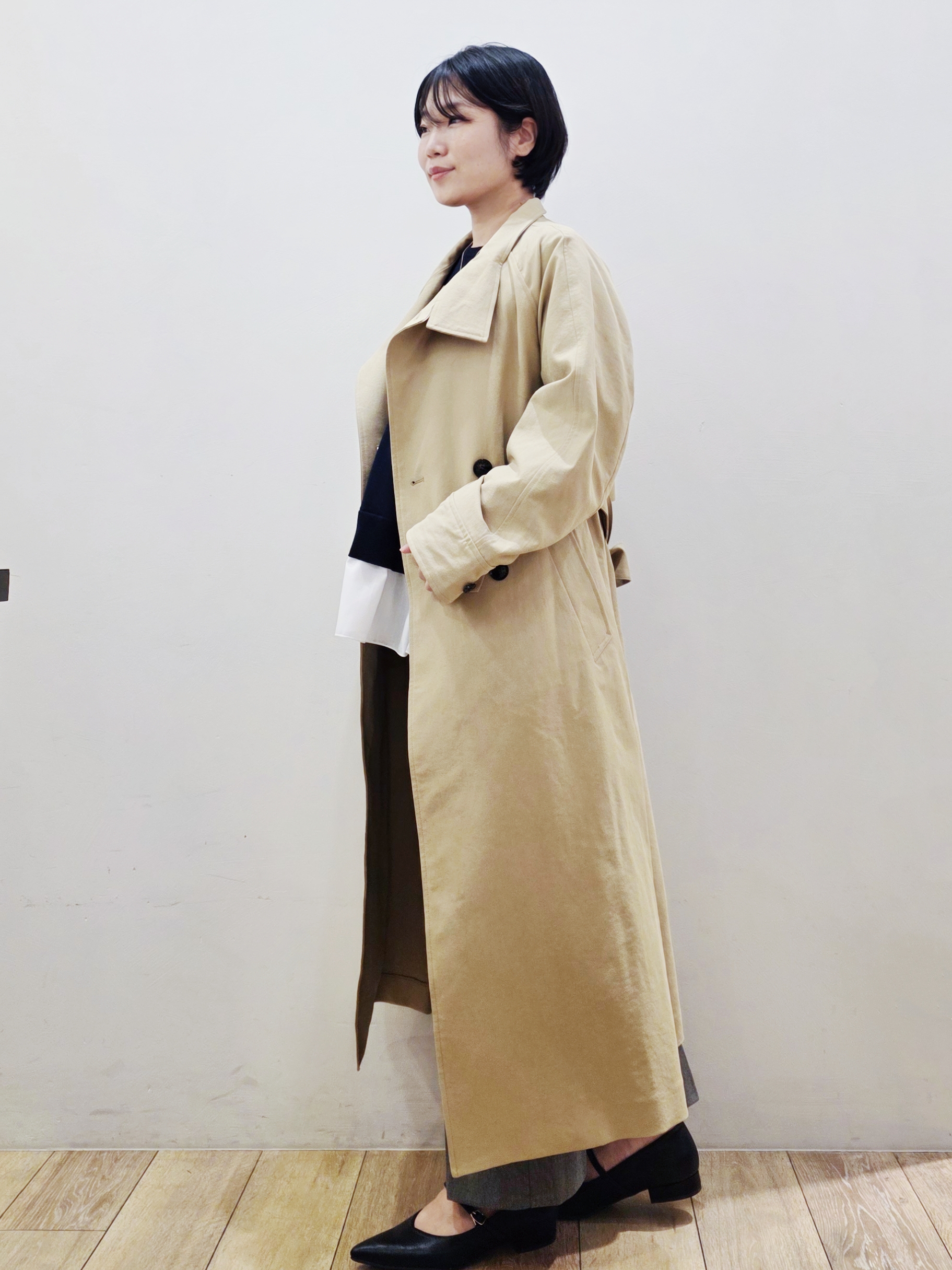yuyuさんの「OPAQUE.CLIP｜スタンドロングコート【軽量／洗える】」を使ったコーディネート