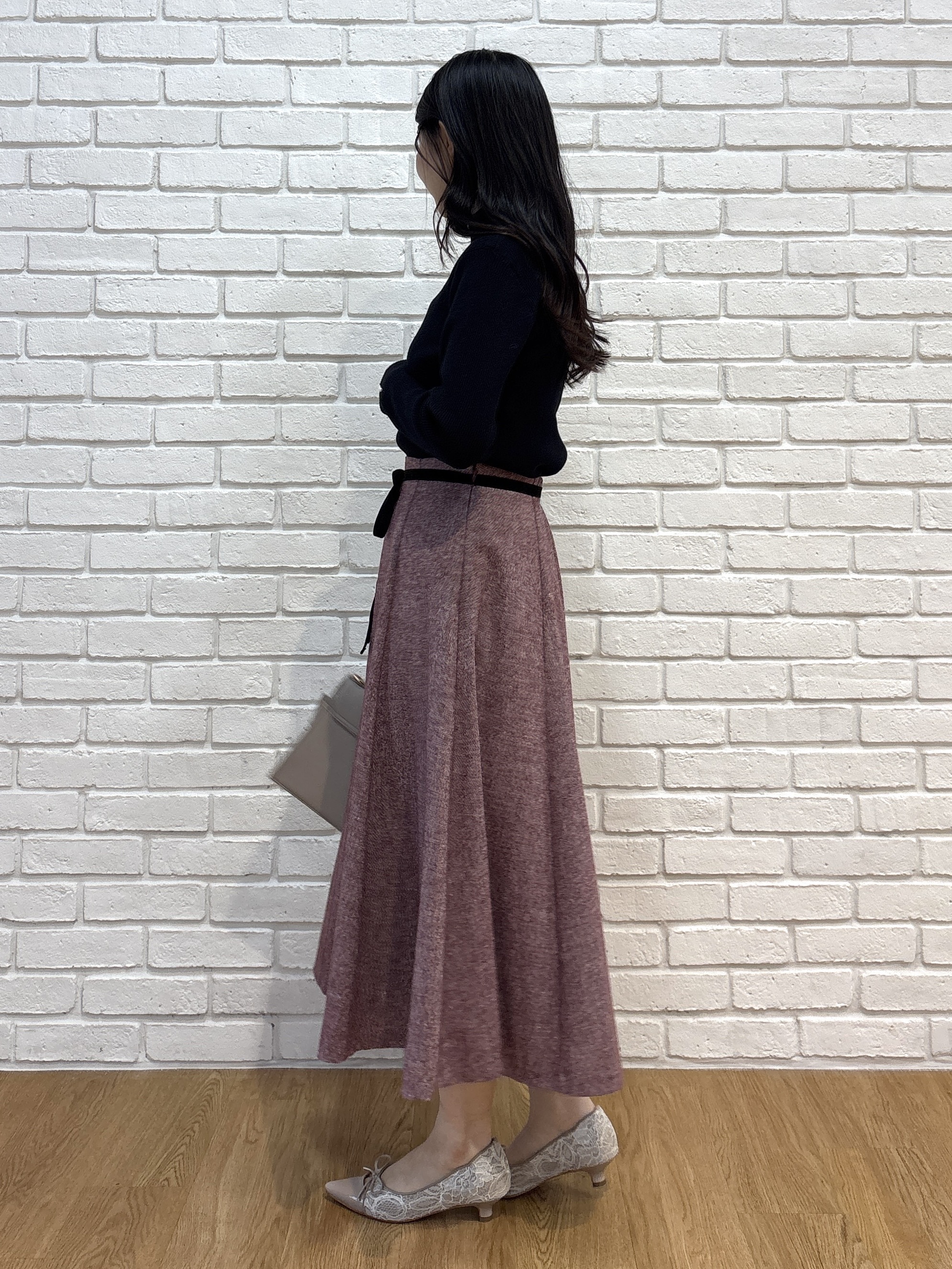 AOIさんの「Couture brooch｜【大人フェミニンのBASIC】パール調リブニット【吸湿発熱・静電気防止・抗菌防臭・洗濯機可】」を使ったコーディネート