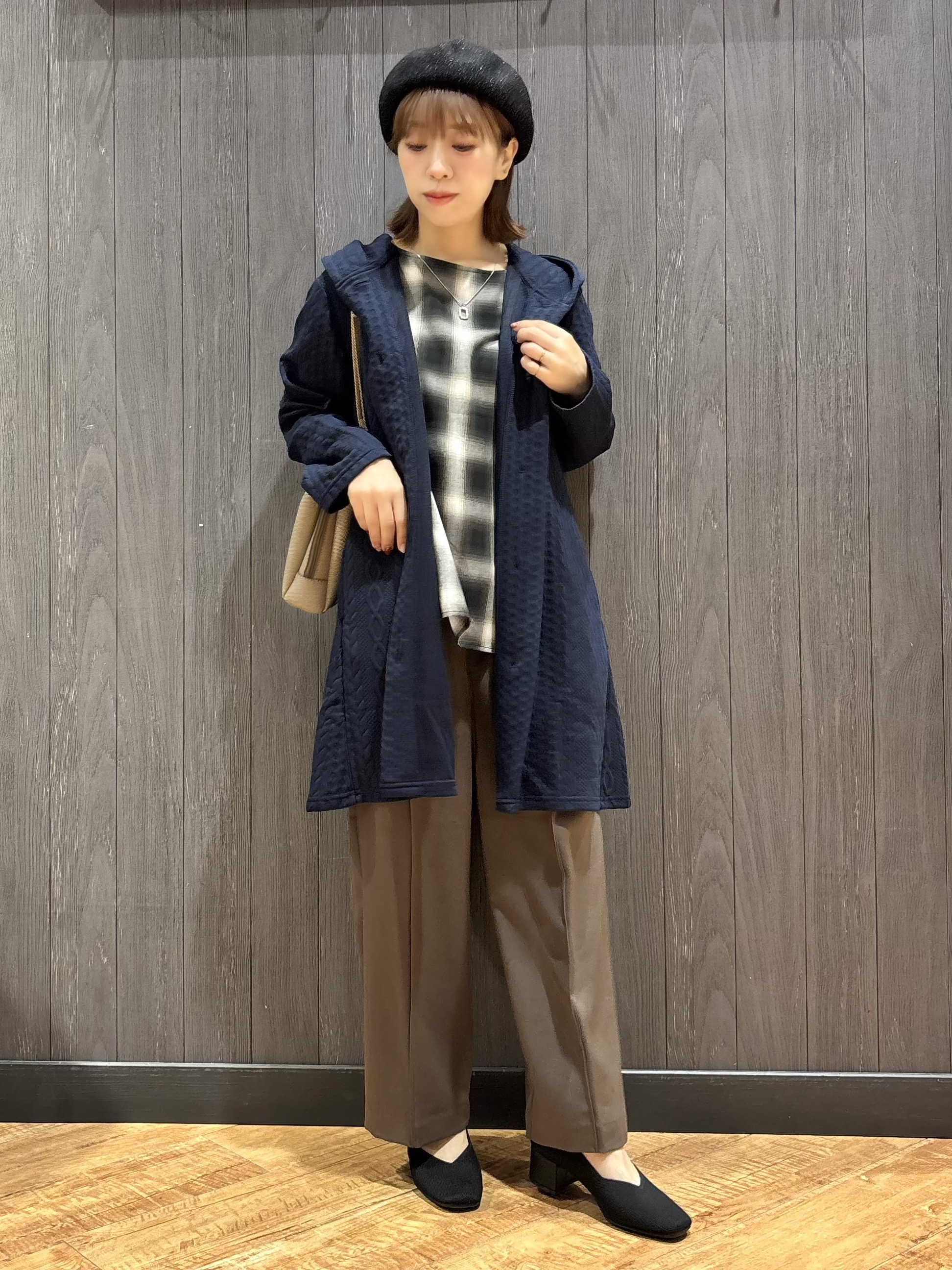 meiさんの「SHOO･LA･RUE｜【S-LL/ゆるシルエット】体型カバーしながらスマートに魅せる ラインジャカードコーディガン」を使ったコーディネート