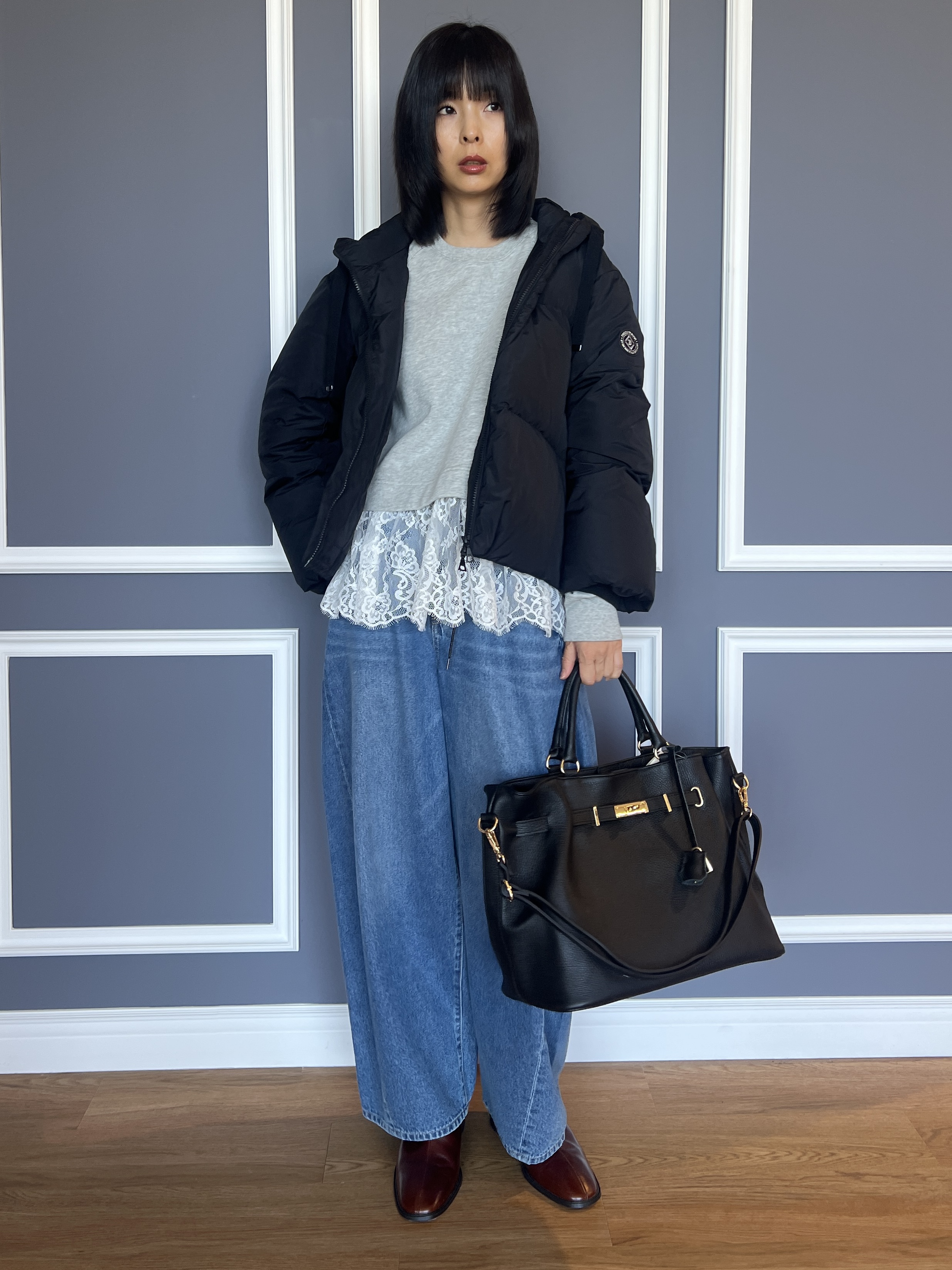 misaさんの「DRESSTERIOR｜レースドッキング裏毛プルオーバー」を使ったコーディネート